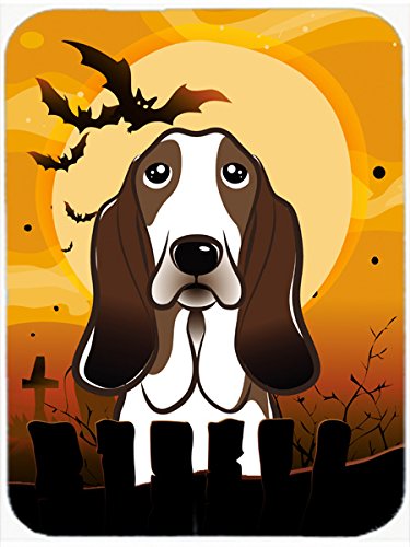 Halloween Basset Hound Mouse Pad - Large Washable Desk Mat for Computer, Laptop, Gaming & Office Use | Hot Pad & Trivet for Home Decor | Caroline's Treasures BB1801MP | Perfect for Halloween Decorations & Workstation Setup