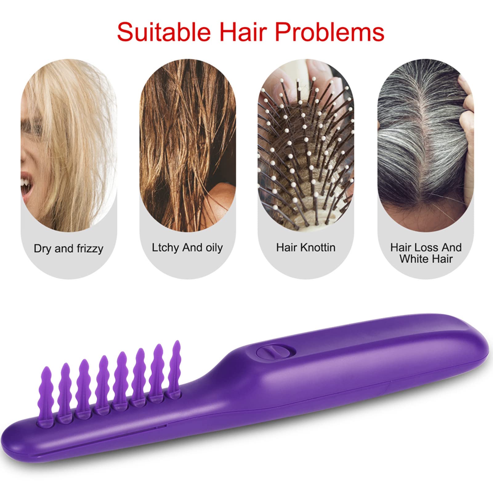 ANGGREK Electric Hair Detangler Comb - Wet & Dry Dual Use, Scalp Massage & Styling Tool for Smooth Tangle-Free Hair - Perfect for Home, Salon & Travel Use