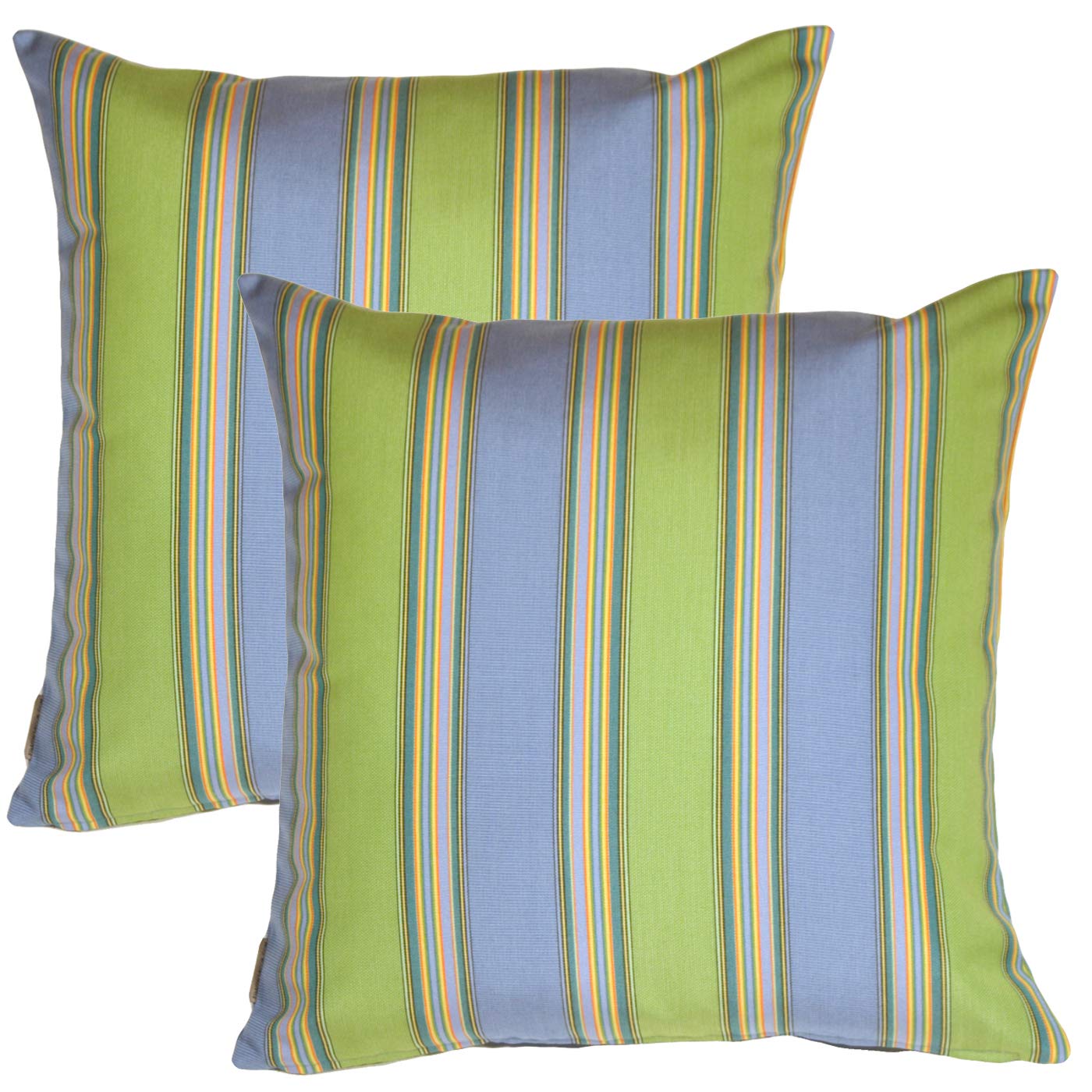 Sunbrella Outdoor Pillow Set of 2 - 20x20 Inch Bravada Limelite Pattern with Insert - Waterproof & Fade-Resistant Cushions for Patio, Poolside & Garden Decor