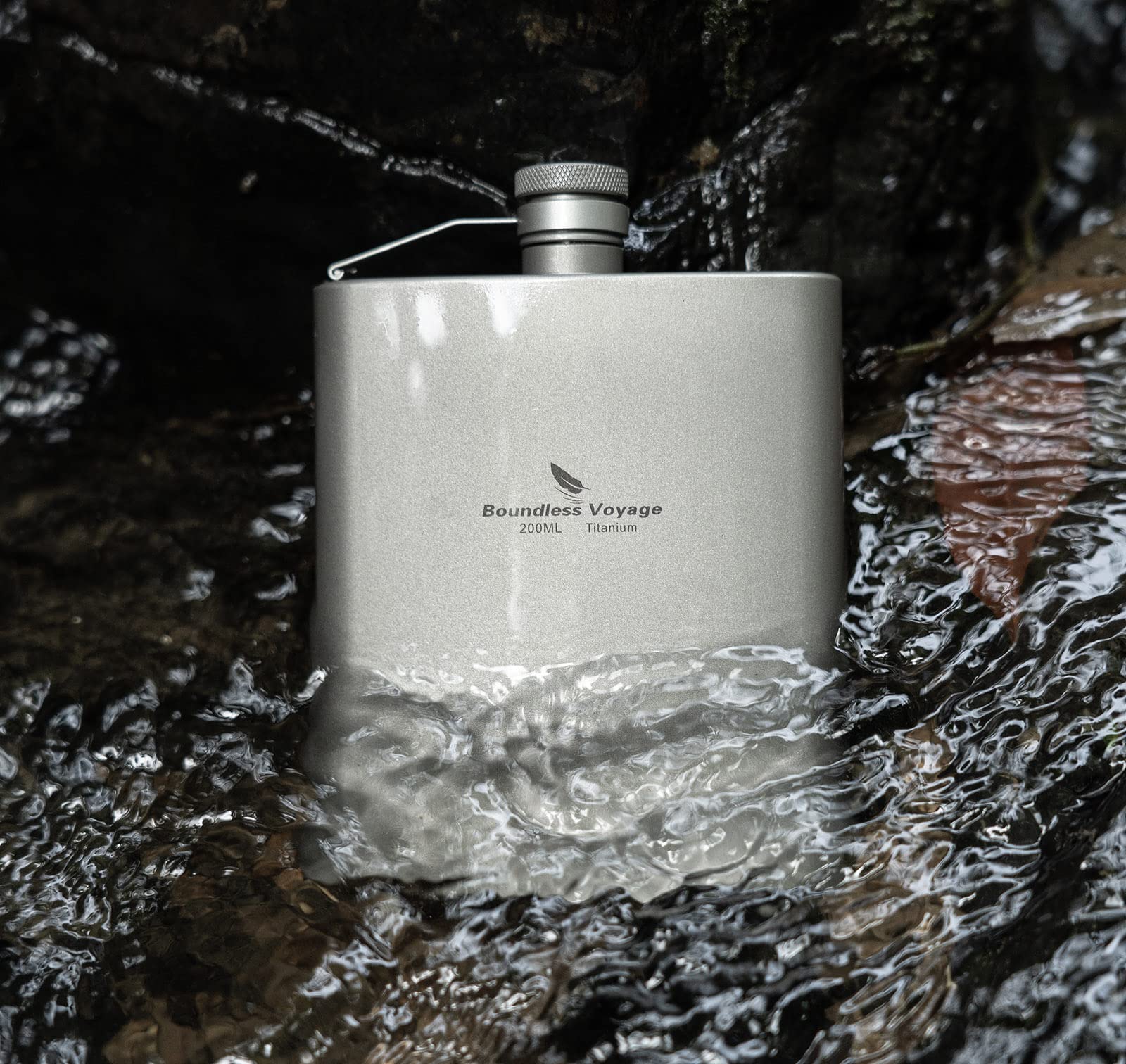 Premium Titanium Ultra-Light Hip Flask with Funnel - Portable Camping Whiskey Bottle for Outdoor Adventures, Picnics & Travel Accessories