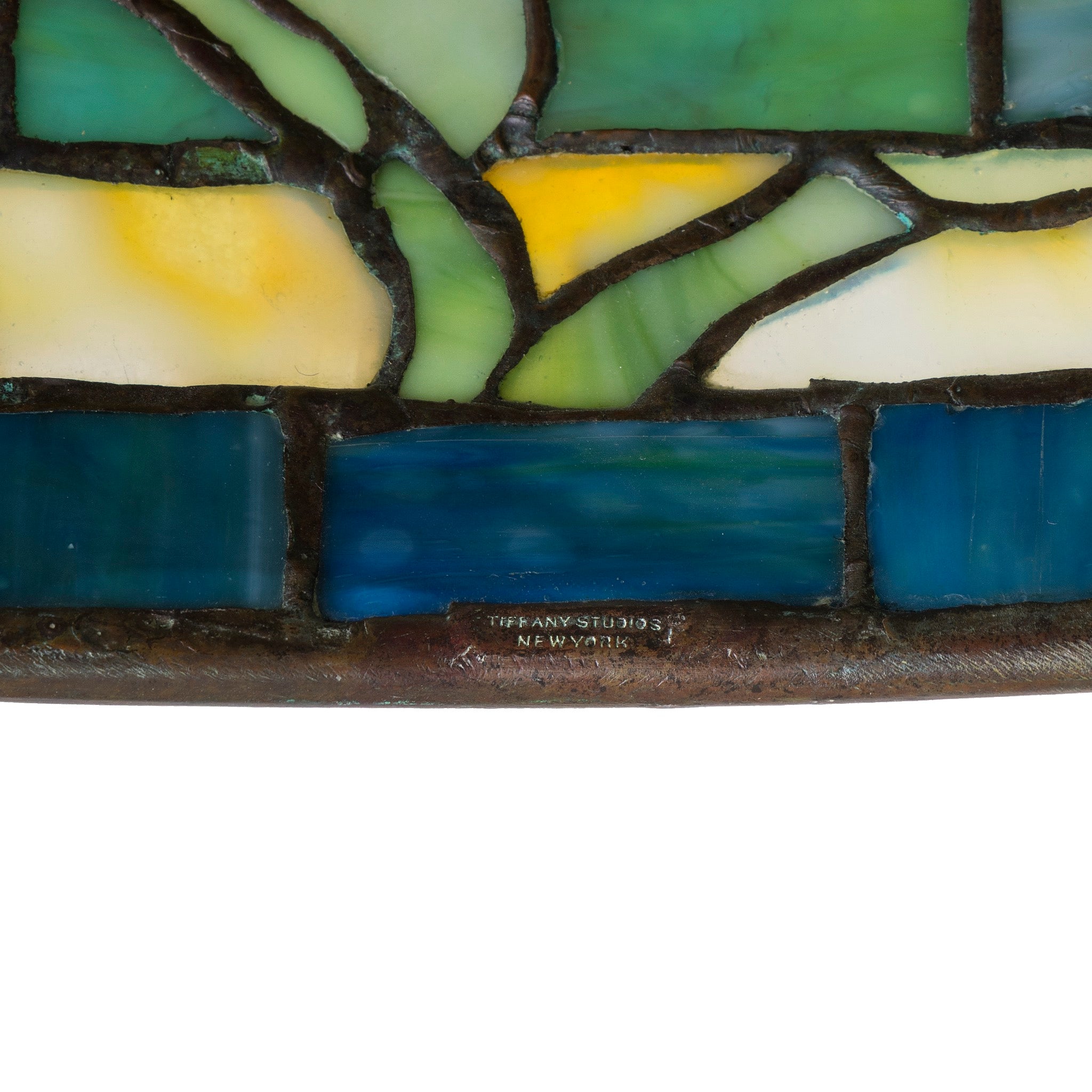 Tiffany Studios New York Nasturtium Table Lamp - Stained Glass Art Deco Desk Light for Home & Office Decor