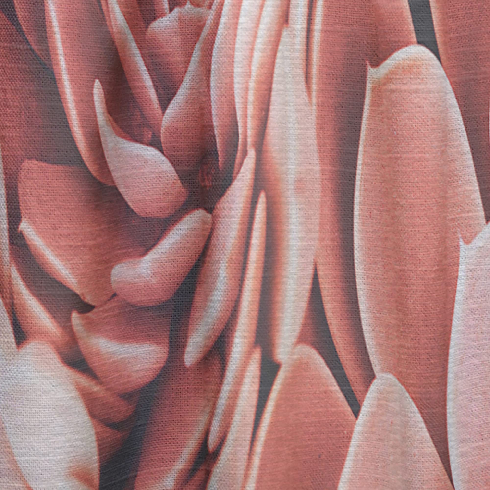Coral Succulent Print Thermal Insulated Curtains for Bedroom & Living Room - Single Panel 52x120 Inches - Energy Saving Blackout Drapes for Home Decor