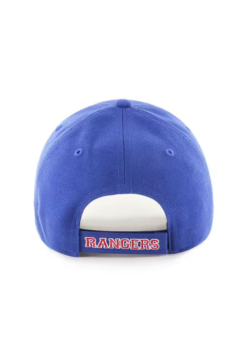 New York Rangers MVP Adjustable Baseball Cap - 47 Brand Royal Blue Snapback Hat for Men & Women - Perfect for Games, Tailgating & Fan Gear Collection