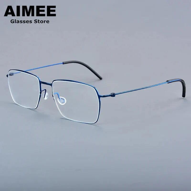 Aimee Unisex Full Rim Square Screwless Titanium Eyeglasses 25509 - Lightweight Durable Frame for Men & Women - Perfect for Reading, Work, and Everyday Fashion