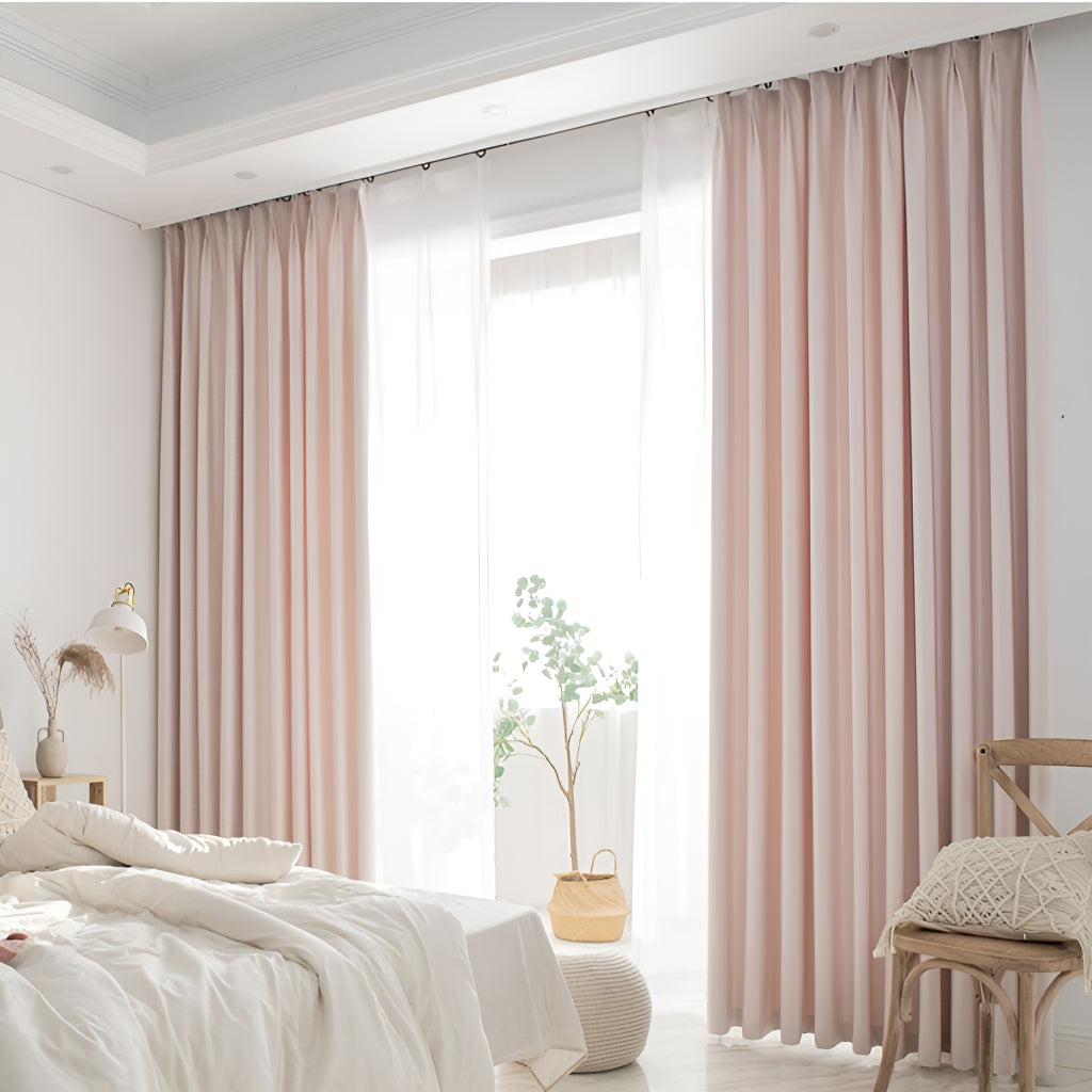 Evelynn Polyester Soundproof Thermal Blackout Custom Curtains - Noise Reducing & Energy Saving Window Treatments for Bedroom, Living Room & Home Theater