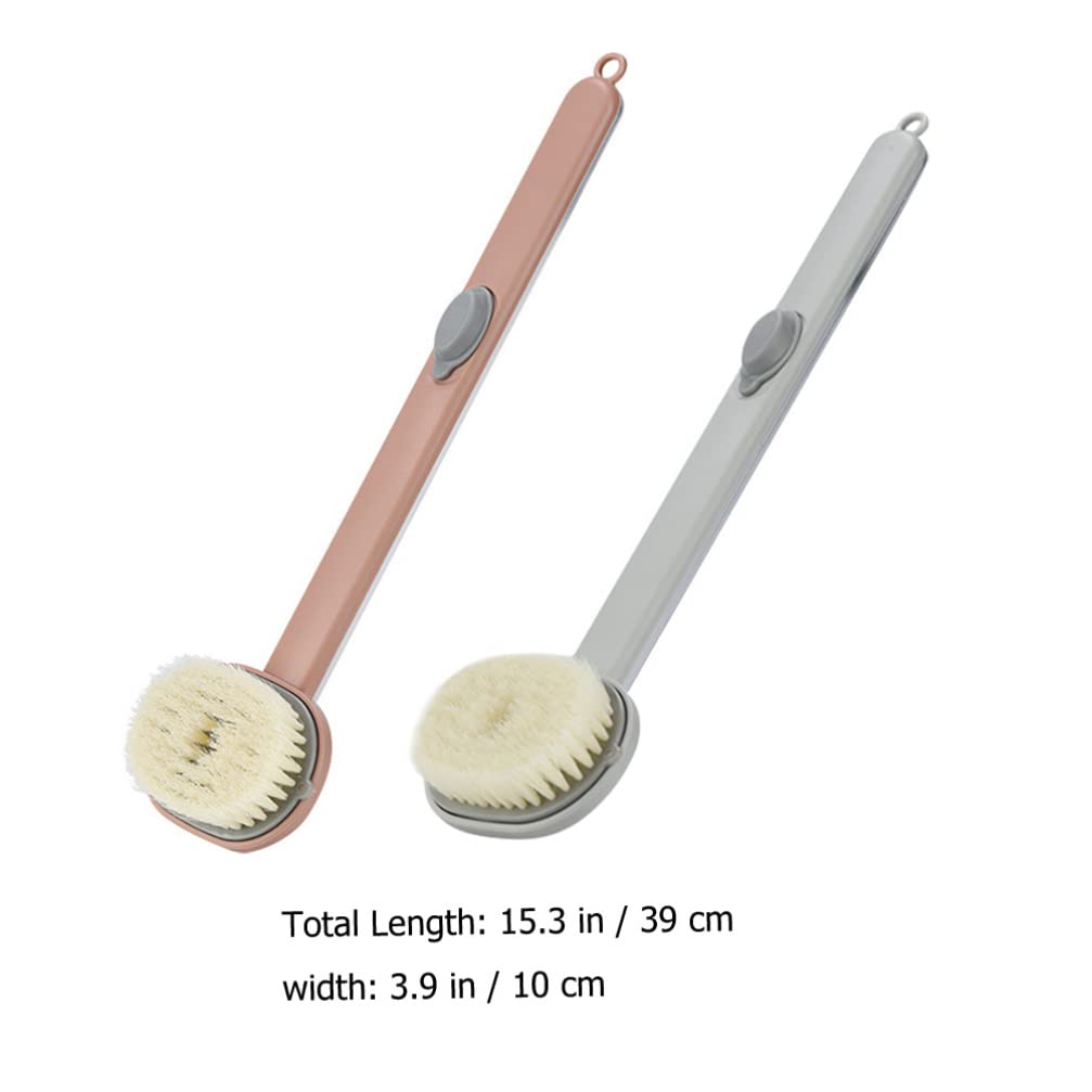 4-Pack Long Handle Back Scrubber Brush - Exfoliating Bath & Shower Brush with Extended Handle for Deep Cleansing - Perfect for Reaching Hard-to-Wash Areas & Spa-Like Experience at Home