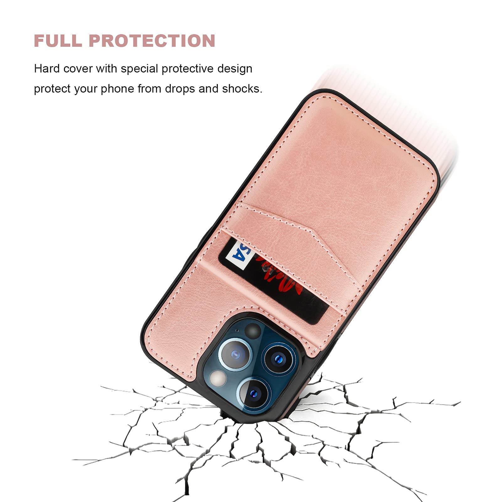 Premium Leather iPhone 13 Pro Case with Wallet & Credit Card Holder - Magnetic Clasp, Kickstand, Heavy Duty Protection for 6.1