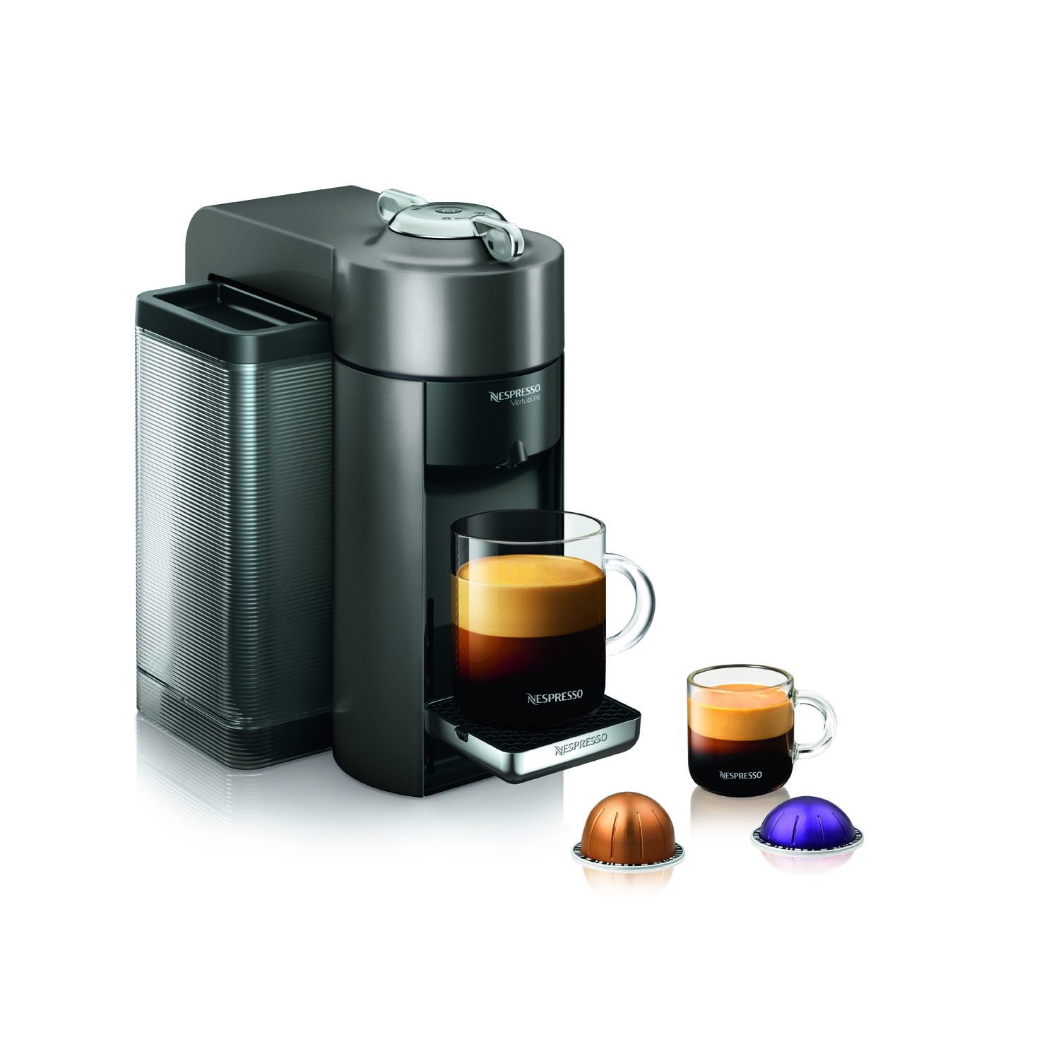 Nespresso VertuoLine Evoluo Deluxe Coffee and Espresso Machine with Aeroccino Milk Frother - Graphite Metal Finish - Perfect for Home & Office Use (Discontinued Model)