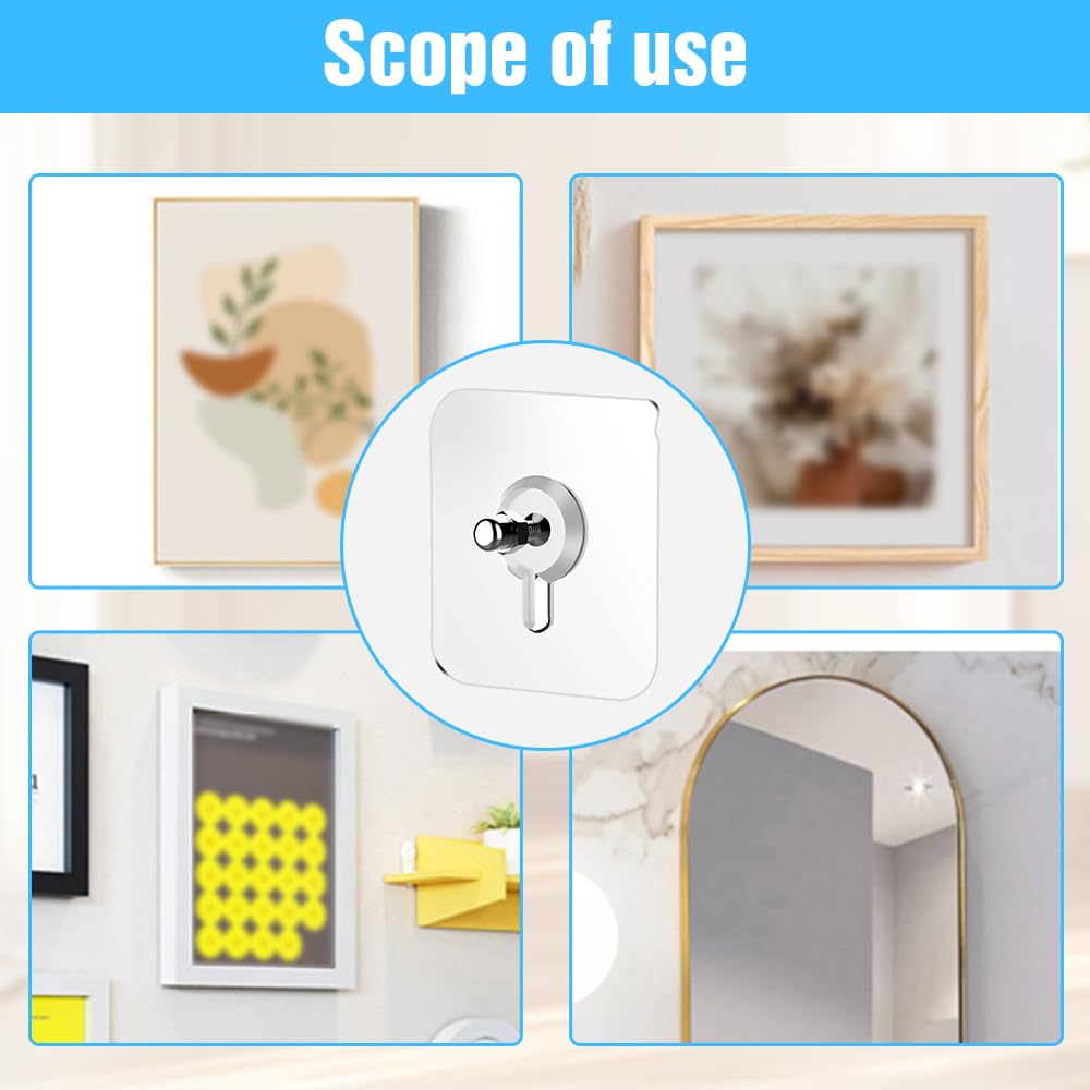 2024 New Self-Adhesive Wall Hooks - No Drill, No Damage, No Trace - Strong Adhesive Hooks for Hanging in Bathroom, Kitchen, Office (20Pcs) - Perfect for Towels, Coats, Keys, Decor & Organizing