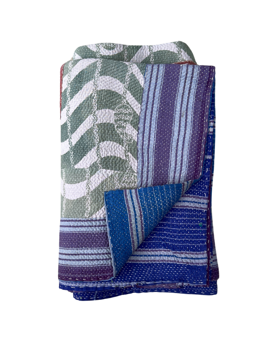 Premium Heavyweight Kantha Quilt No. 771 - Handmade Cotton Patchwork Bedspread for Cozy Winter Nights | Perfect for Bedroom, Living Room & Guest Room Decor