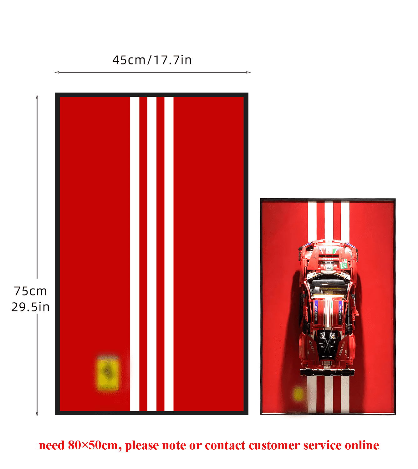 LEGO Ferrari 488 GTE Wall Display Frame - Premium Showcase for 42125 Model Car | Perfect for Home Decor, Office Display & LEGO Collector Showcase