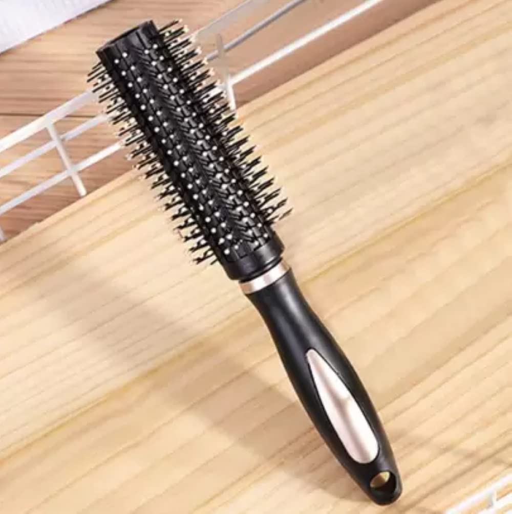 Feelhigh Professional Anti-Static Round Hair Brush for Men & Women - Medium Size for Smooth Styling - Perfect for Blowouts, Curls & Volume at Home/Salon