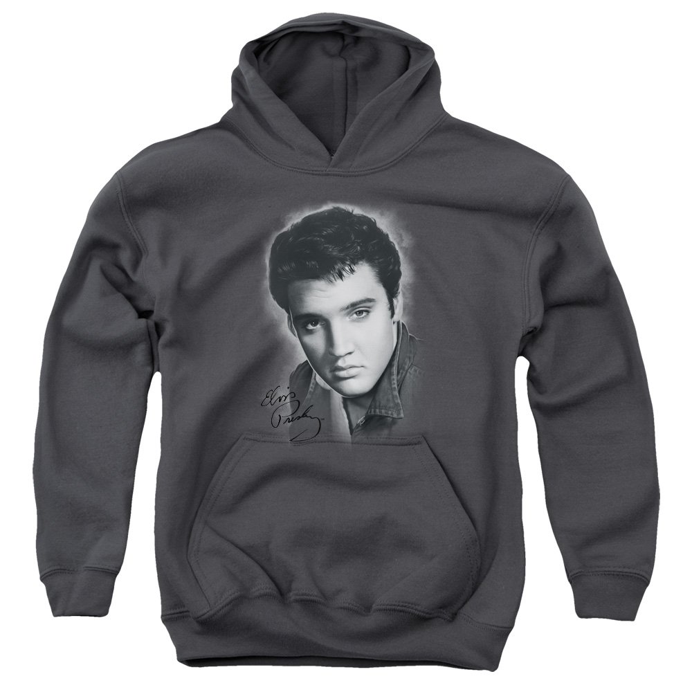 Elvis Presley Vintage Grey Portrait Hoodie Sweatshirt for Men & Women - Soft Cotton Pullover for Casual Wear, Concerts & Fan Gifts