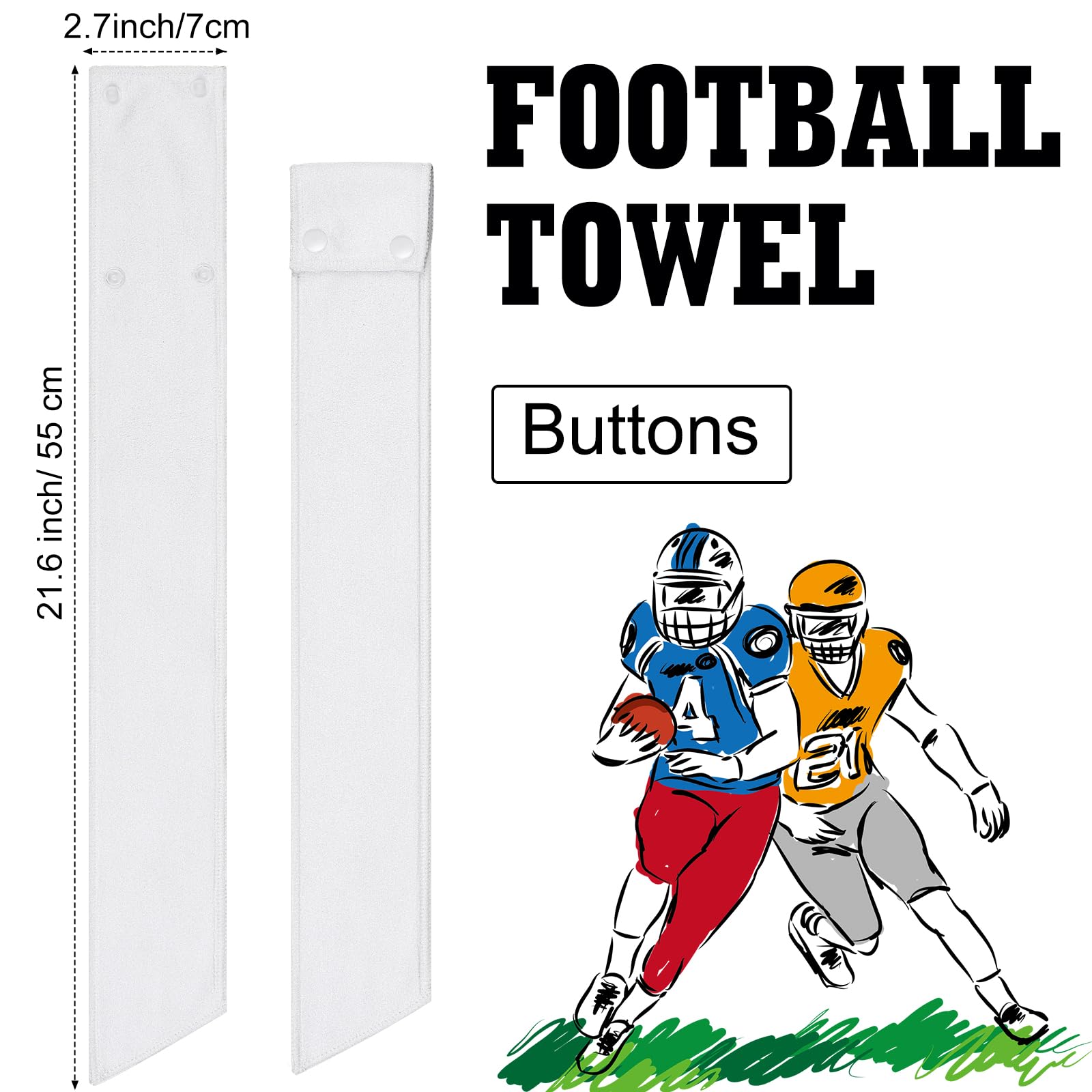 Best Football Towel for Players - Lightweight Sports Towel with Button Clip - Absorbent Drip Streamer for Football, Soccer & Training - Perfect for Games, Workouts & Outdoor Activities