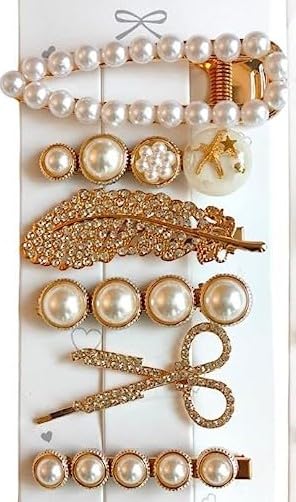 Korean Style Pearl Hair Pins - Elegant Metal Pearl Barrettes for Women | Wedding, Party & Everyday Hair Accessories