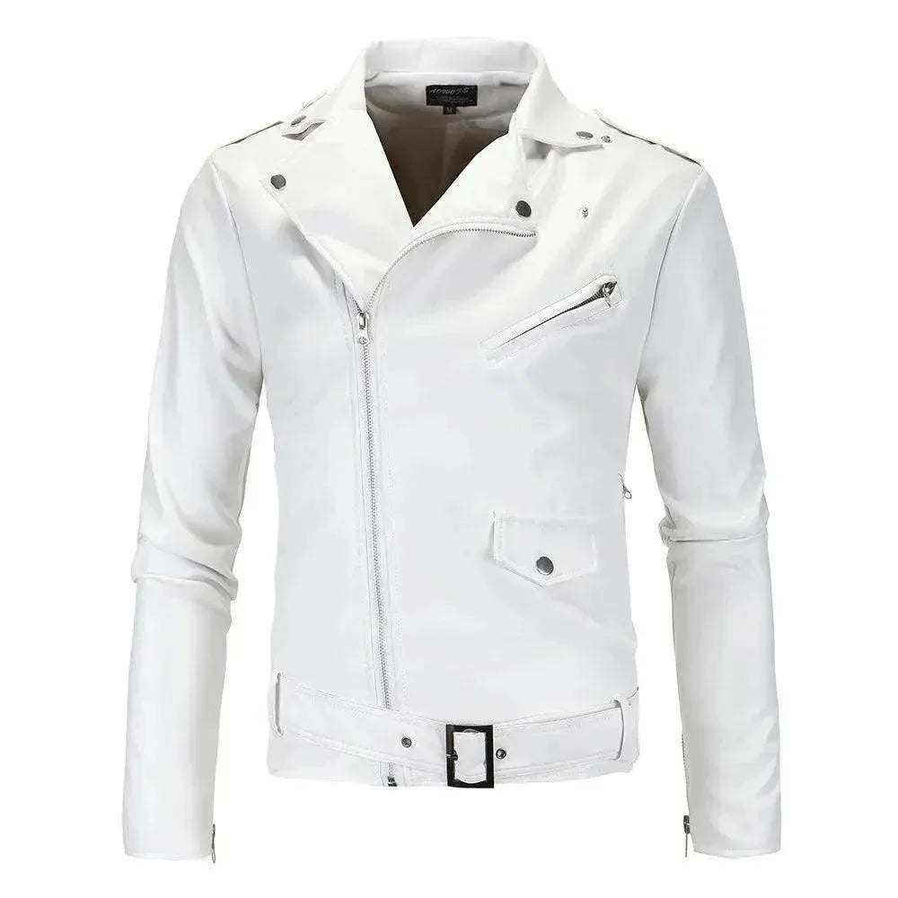 Slim Fit Biker Men's Leather Jacket - Premium Motorcycle Jacket for Men - Stylish & Durable for Riding & Casual Wear