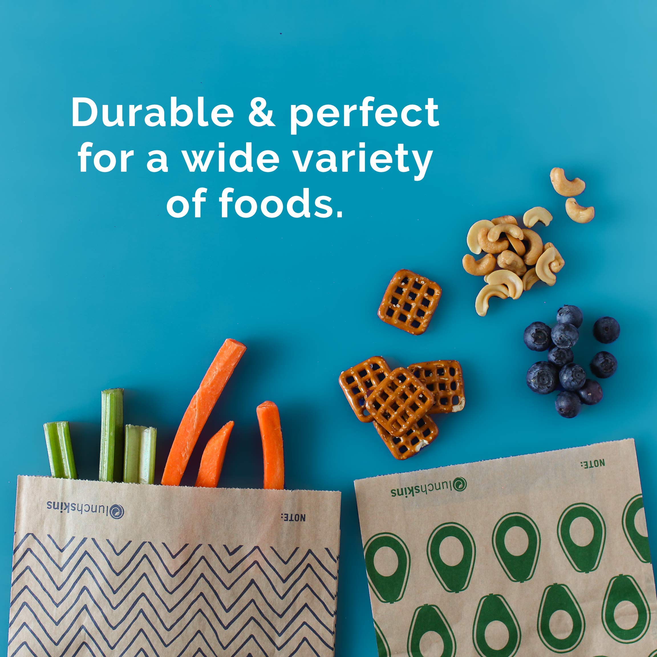 Eco-Friendly Compostable XL Sandwich Bags - 50 Pack | Chevron Design | PFAS & BPA Free | Reusable Food Storage for School Lunches, Picnics & Meal Prep