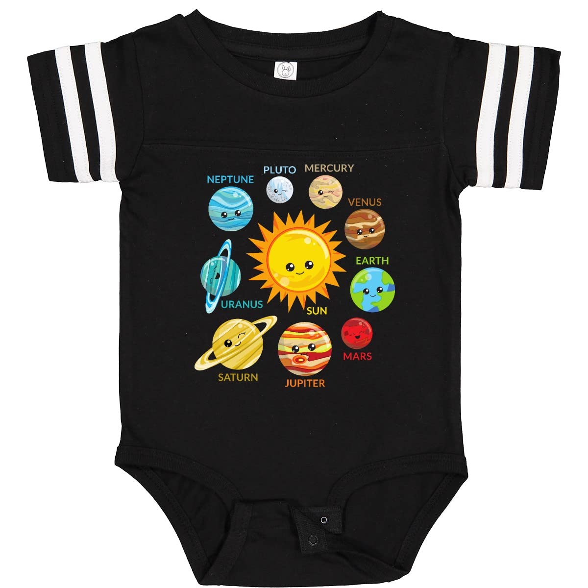Inktastic Cute Planets Solar System Space Cosmos Galaxy Baby Bodysuit - Soft & Comfortable Astronaut-Themed Onesie for Infants & Toddlers - Perfect for Space-Themed Birthday Parties, Nursery Photos & Science Lovers
