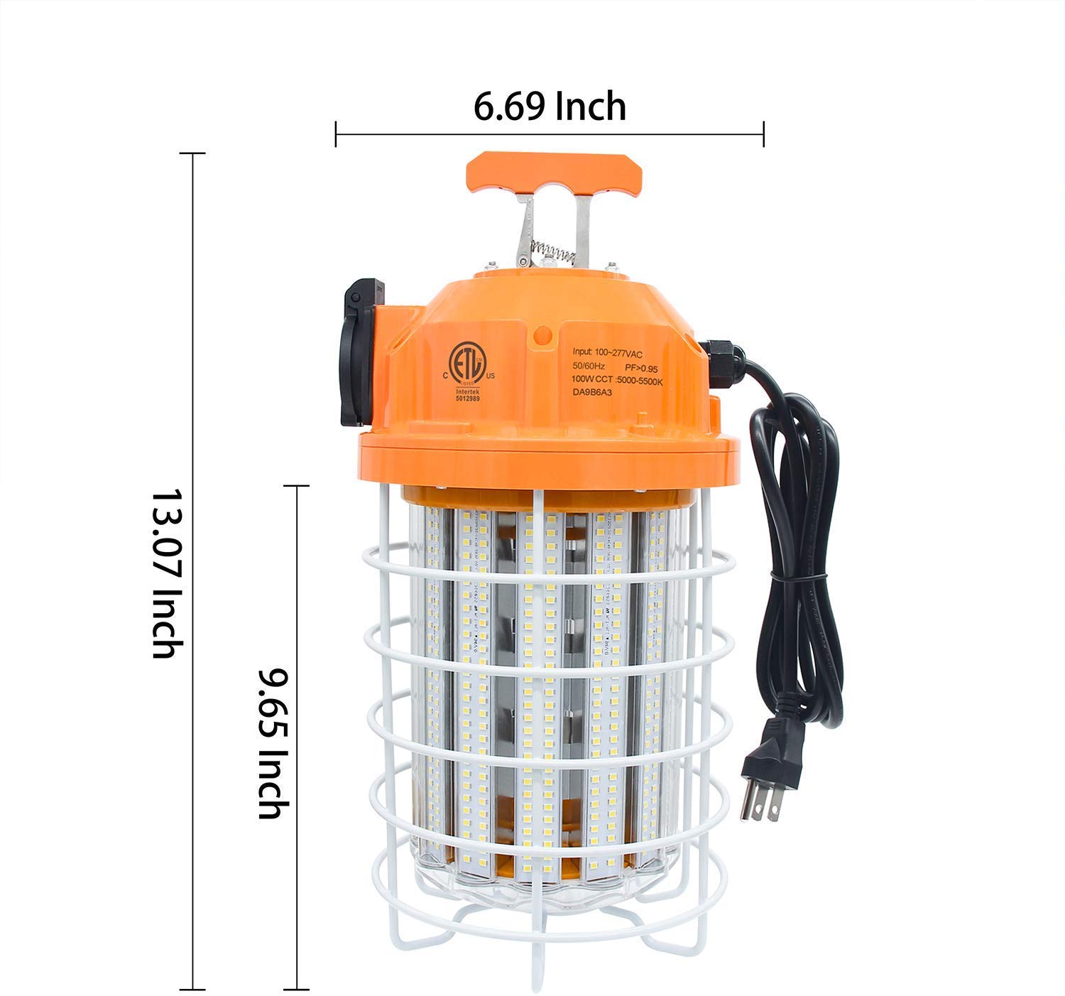 100W LED Work Light - 15500LM Waterproof Construction Lighting, 5000K Daylight White for Job Sites & Outdoor Projects - Ideal for Construction, Workshops, and Emergency Repairs