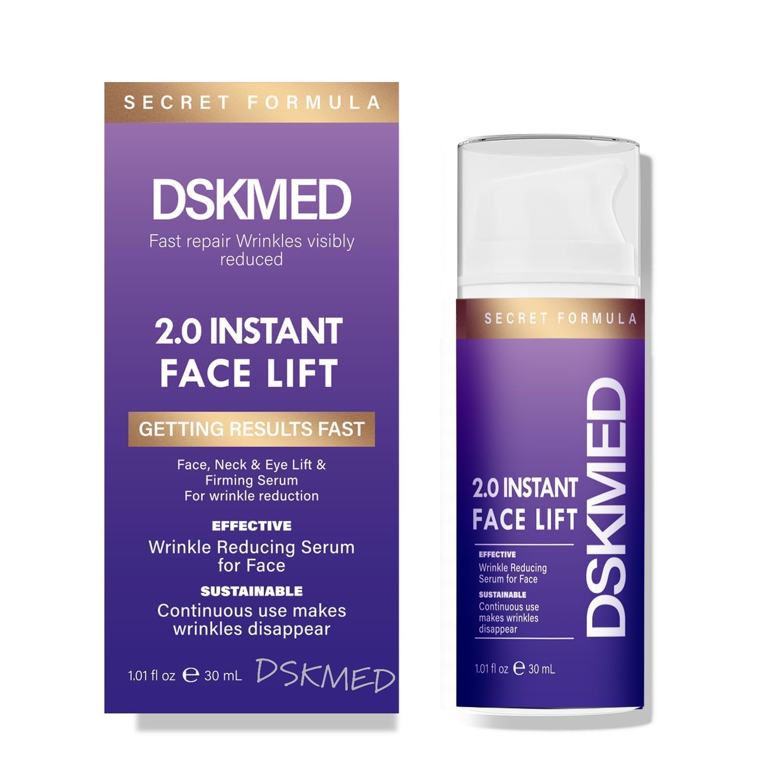 Instant Firmx Eye 2.0 - Anti-Puffiness & Dark Circle Eye Cream with Wrinkle Serum | Tightening Treatment for Face & Neck | 1.01oz Purple | Perfect for Morning Routine & Night Care