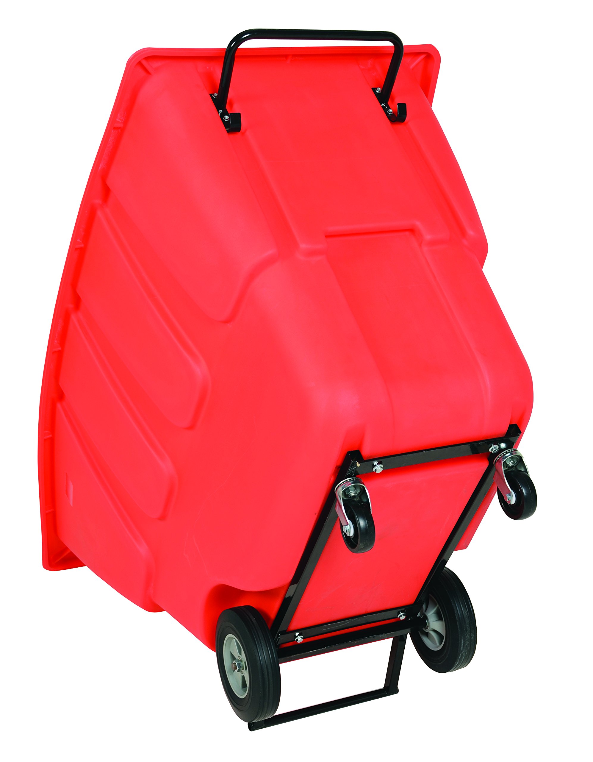 Vestil TDT-100-LD-RED 1 Cubic Yard Plastic Light Duty Tilt Truck with 850 Lb Capacity - Red | Ideal for Warehouse, Factory & Home Moving