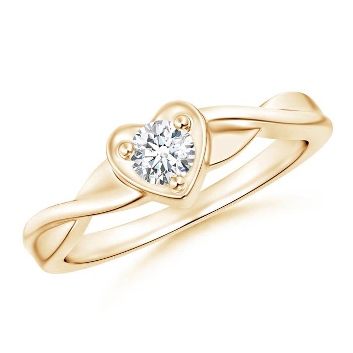 Angara 14K Solid Gold/Platinum Natural Diamond Solitaire Ring for Women | April Birthstone Jewelry Gift for Her | Wedding, Engagement, Anniversary & Birthday Gift | Perfect for Proposals, Bridal Sets & Special Occasions
