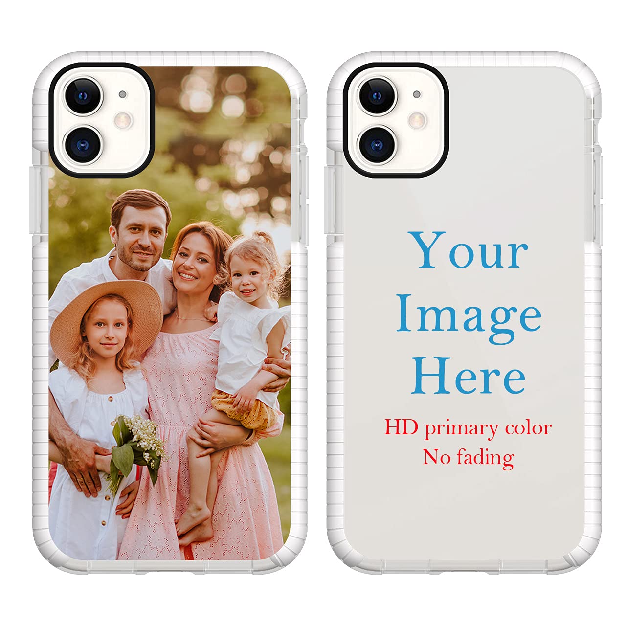 Custom iPhone 12/12 Pro Phone Case with Personalized Photo/Text/Name - Shockproof, Anti-Scratch Soft TPU Protective Cover (White) - Perfect for Daily Use, Travel & Gift Giving