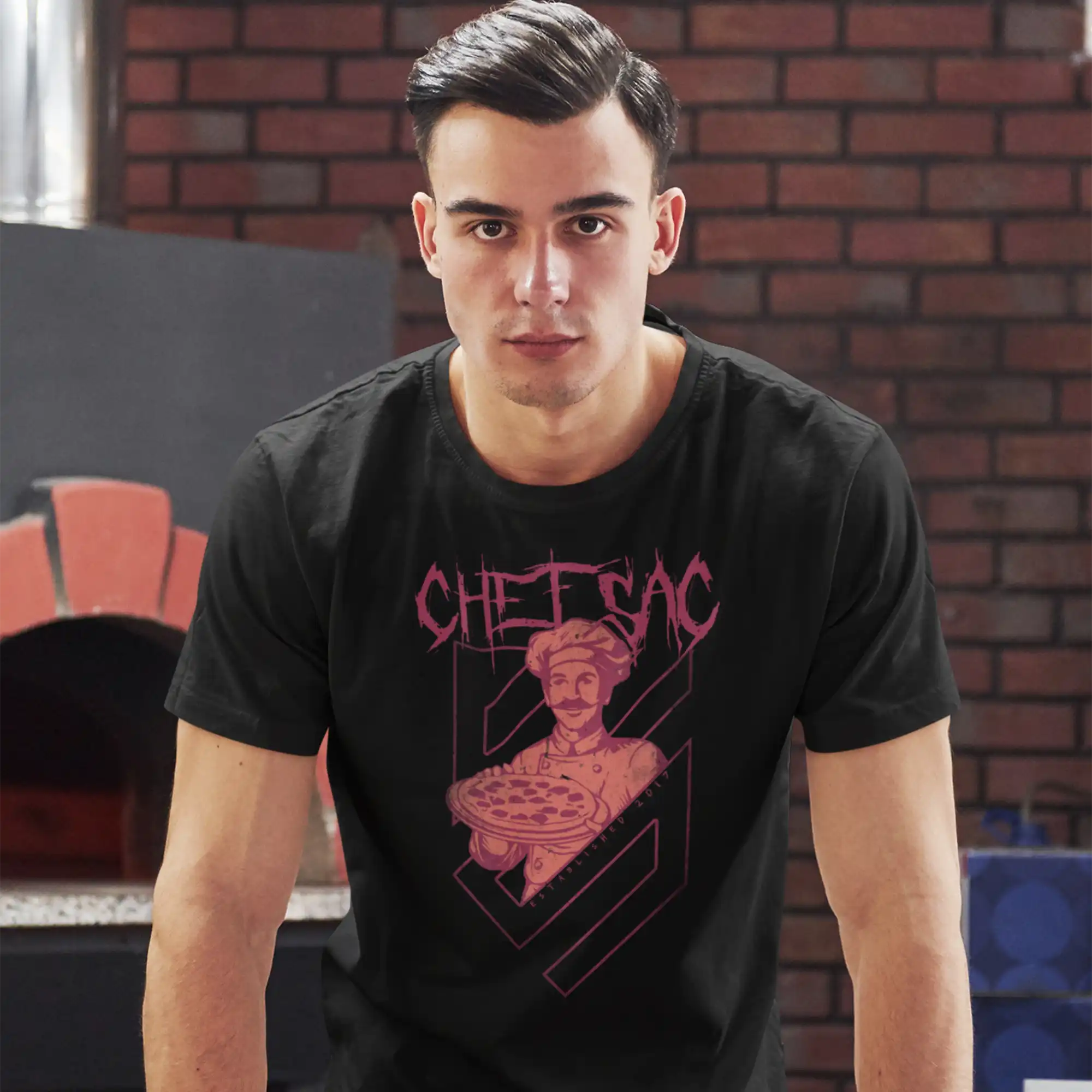 Premium Metal Pizza Chef T-Shirt - Funny Pizza Lover Gift for Men & Women - Perfect for Cooking, Baking & Pizza Parties