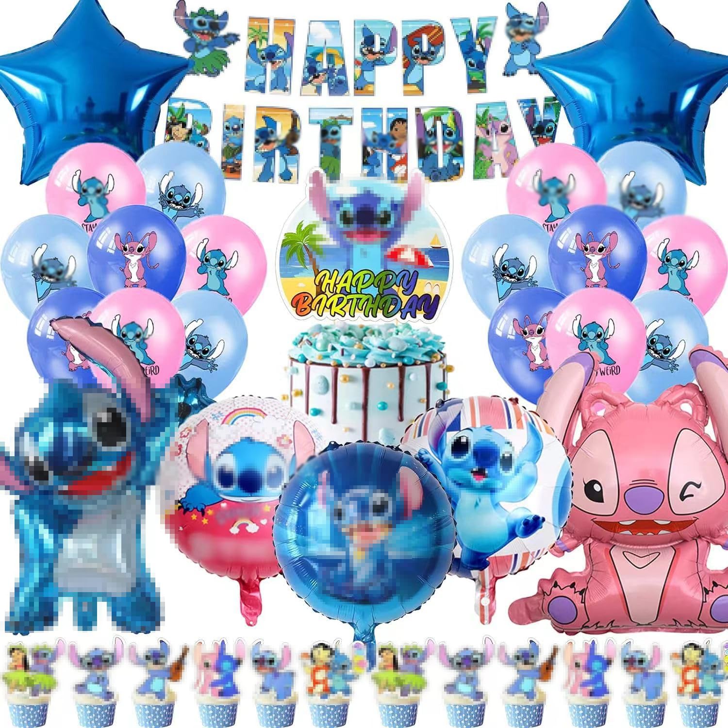 Delicious Stitch Birthday Party Decorations Kit - Lilo & Stitch Themed Party Supplies, Balloons, Banners for Kids Birthday Decorations - Perfect for Disney Themed Parties, Baby Showers & Room Decor