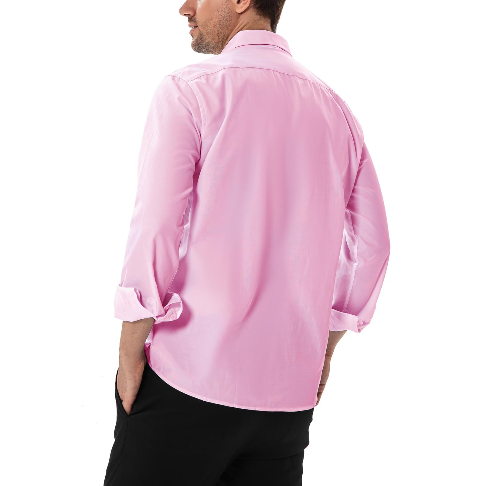 Premium Men's Slim Fit Dress Shirts - Wrinkle-Free, Stain Resistant & Stretch Comfort for Business Formal Wear | Perfect for Office, Interviews & Special Occasions
