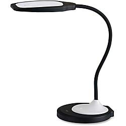 Lorell FLRPF119225EV USB Charger LED Table Lamp - Adjustable Brightness, Touch Control, 3 Color Modes for Bedroom, Office & Study Desk Lighting