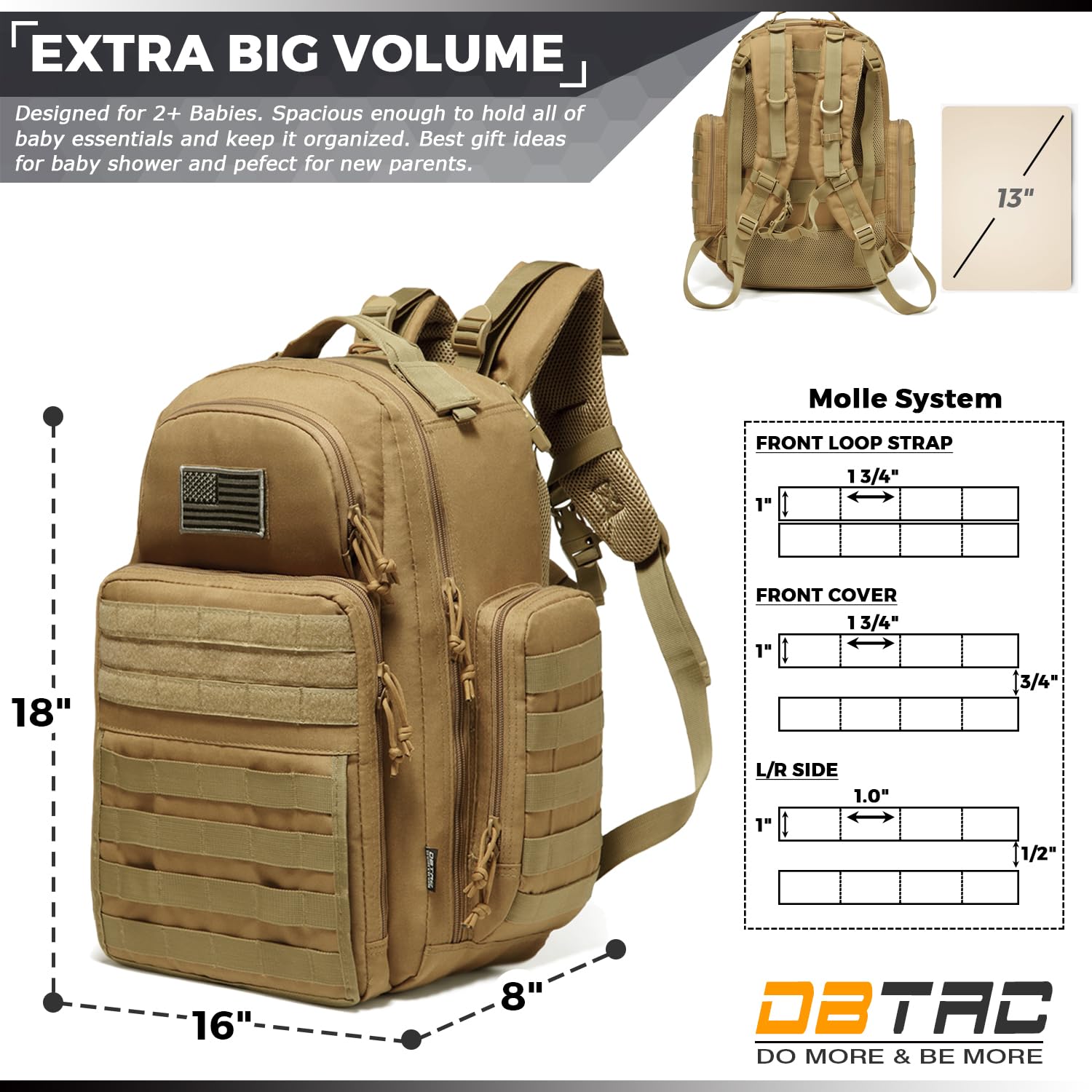 **Tactical Diaper Backpack for Dads - Waterproof Baby Bag with Changing Pad, Insulated Pockets & Stroller Straps | Perfect for Travel, Hiking & Everyday Use**