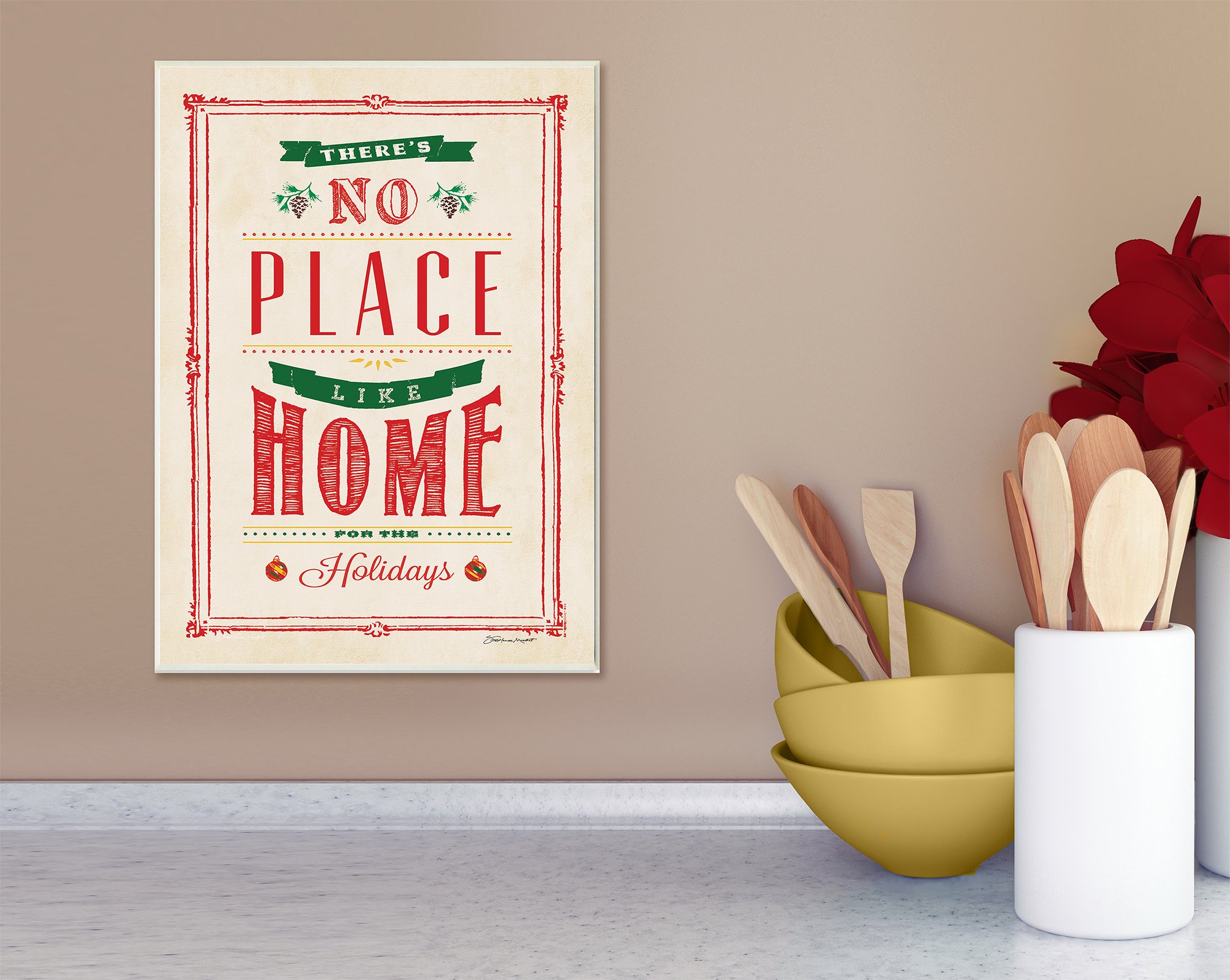 Stupell Home Décor 'No Place Like Home for the Holidays' Typography Wall Art Plaque - 10
