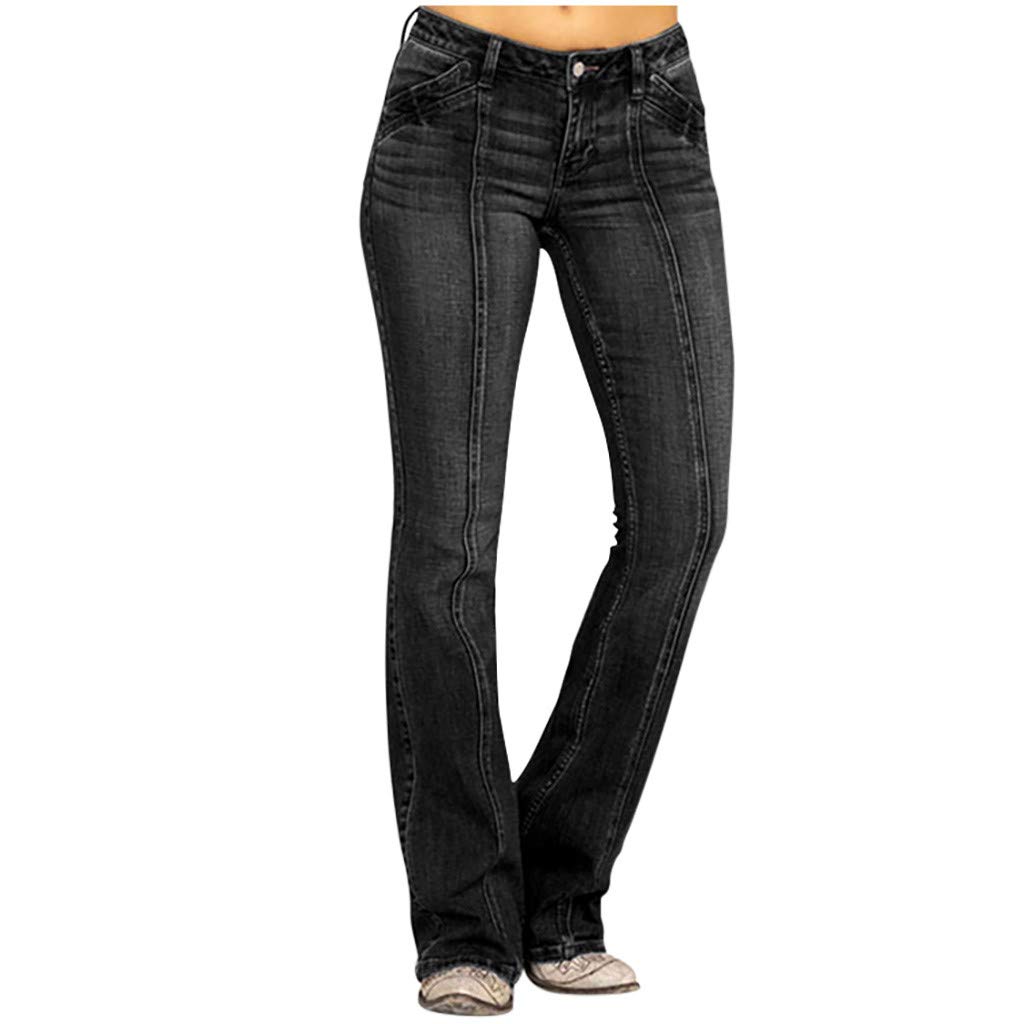 Women's Butt Lift Flare Jeans - High Waisted Hipster Wide Leg Denim Pants with Bootcut Fit & Stitch Detail | Perfect for Casual Wear, Night Out & Retro Fashion
