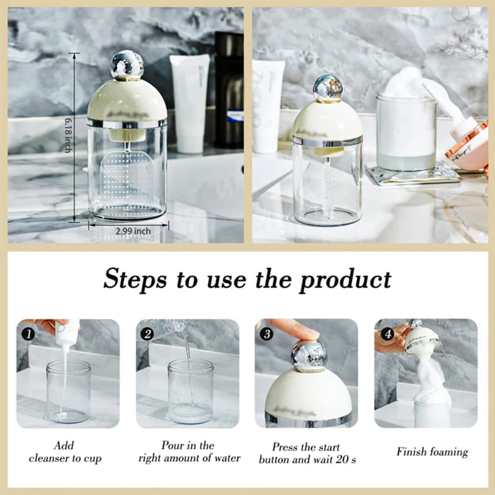 Electric Foam Facial Cleanser & Soap Dispenser - Rechargeable Foam Maker for Face Wash, Shampoo & Skincare | Portable Bubble Machine for Rich Lather | Perfect for Travel, Home & Spa Use