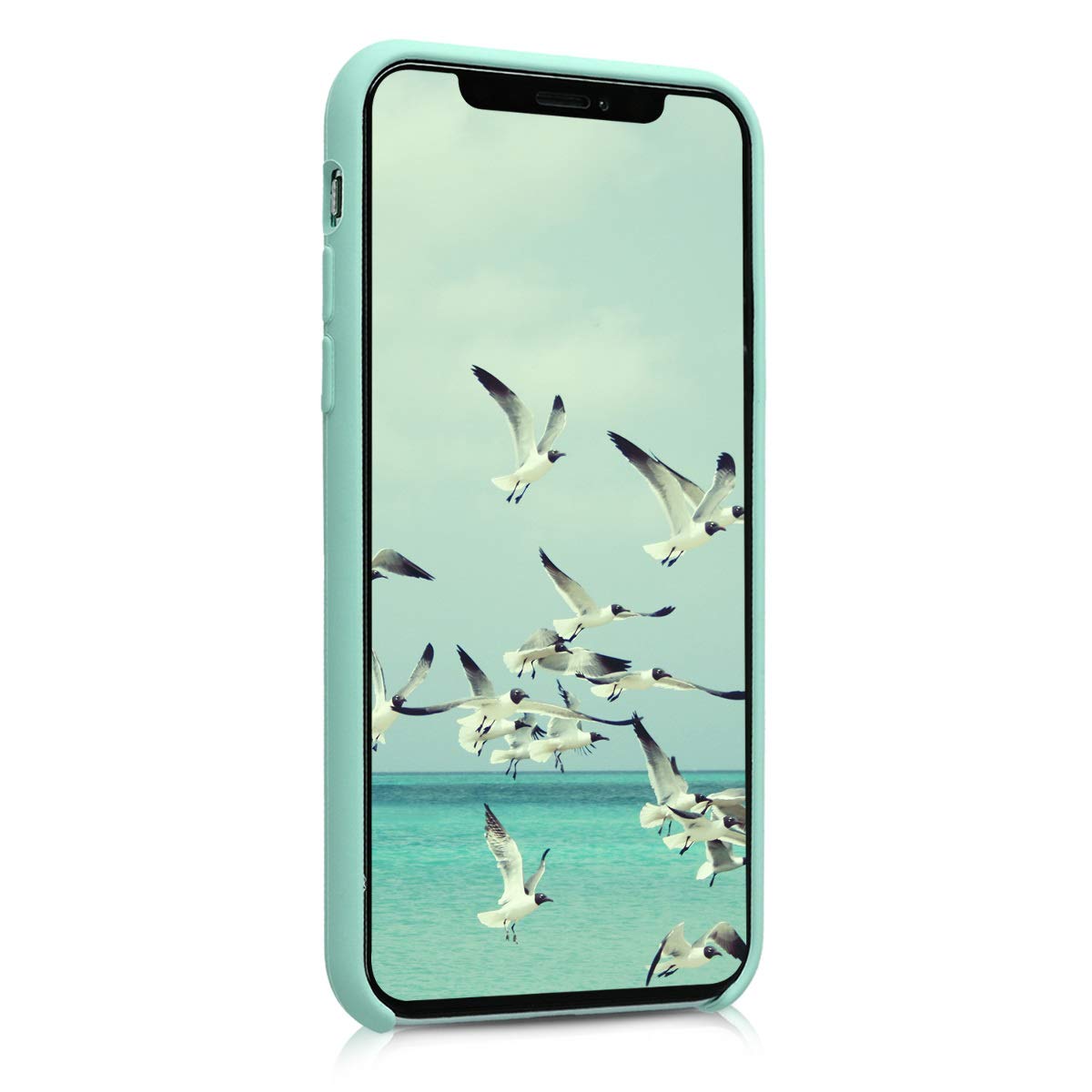 kwmobile TPU Silicone Case for Apple iPhone Xs - Soft Matte Finish Protective Phone Cover in Mint Green | Slim Fit, Shockproof & Scratch Resistant for Everyday Use