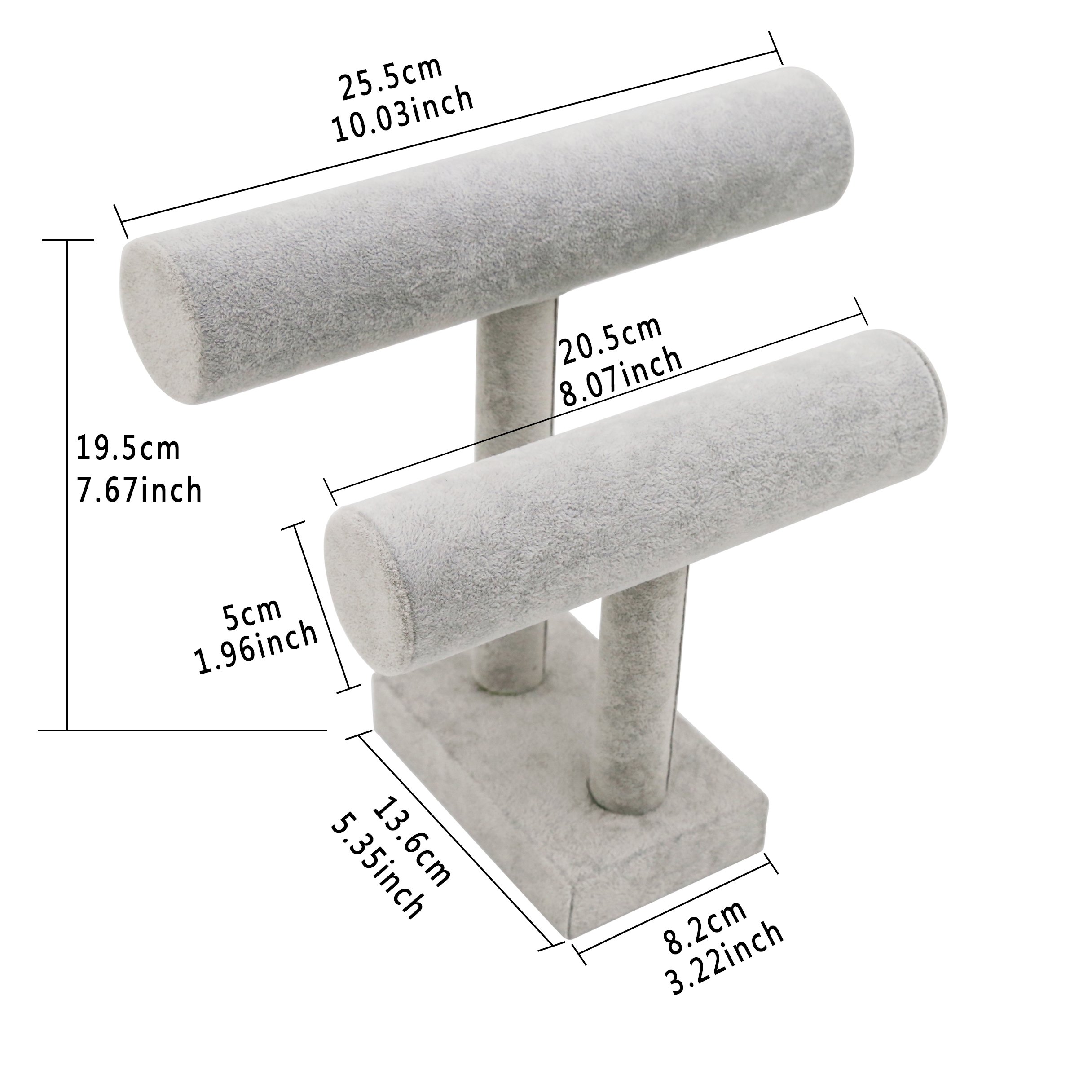 2 Tier Velvet Bracelet Holder - Jewelry Organizer & Display Stand for Bracelets, Watches, Necklaces - Perfect for Boutique, Home Decor & Gift Wrapping Station