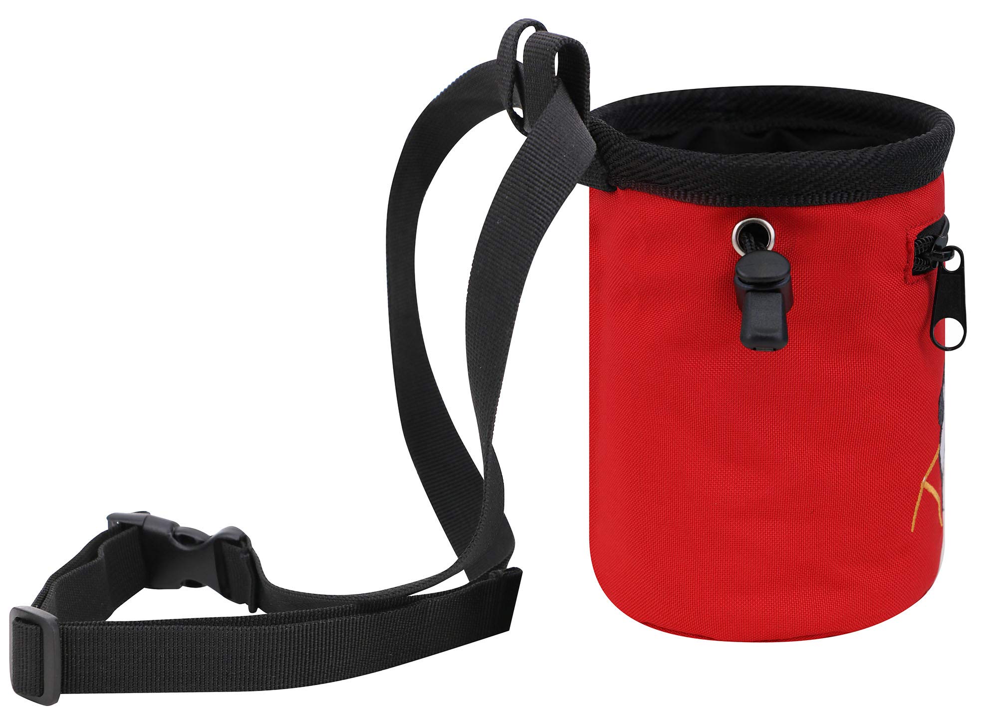 AMC Rock Climbing Chalk Bag with Panda Embroidery & Zipper Pocket - Perfect for Bouldering, Gym Training & Outdoor Climbing Adventures