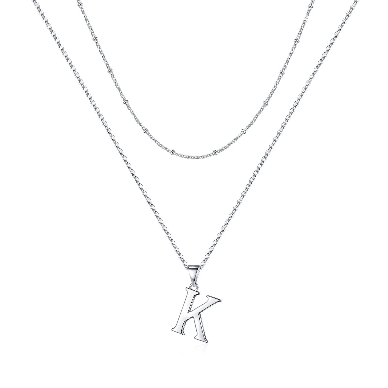 Personalized S925 Sterling Silver Initial Necklace for Women - Custom Letter Pendant Bead Chain, Dainty Layered Jewelry Gift for Her | Perfect for Birthdays, Anniversaries & Everyday Elegance