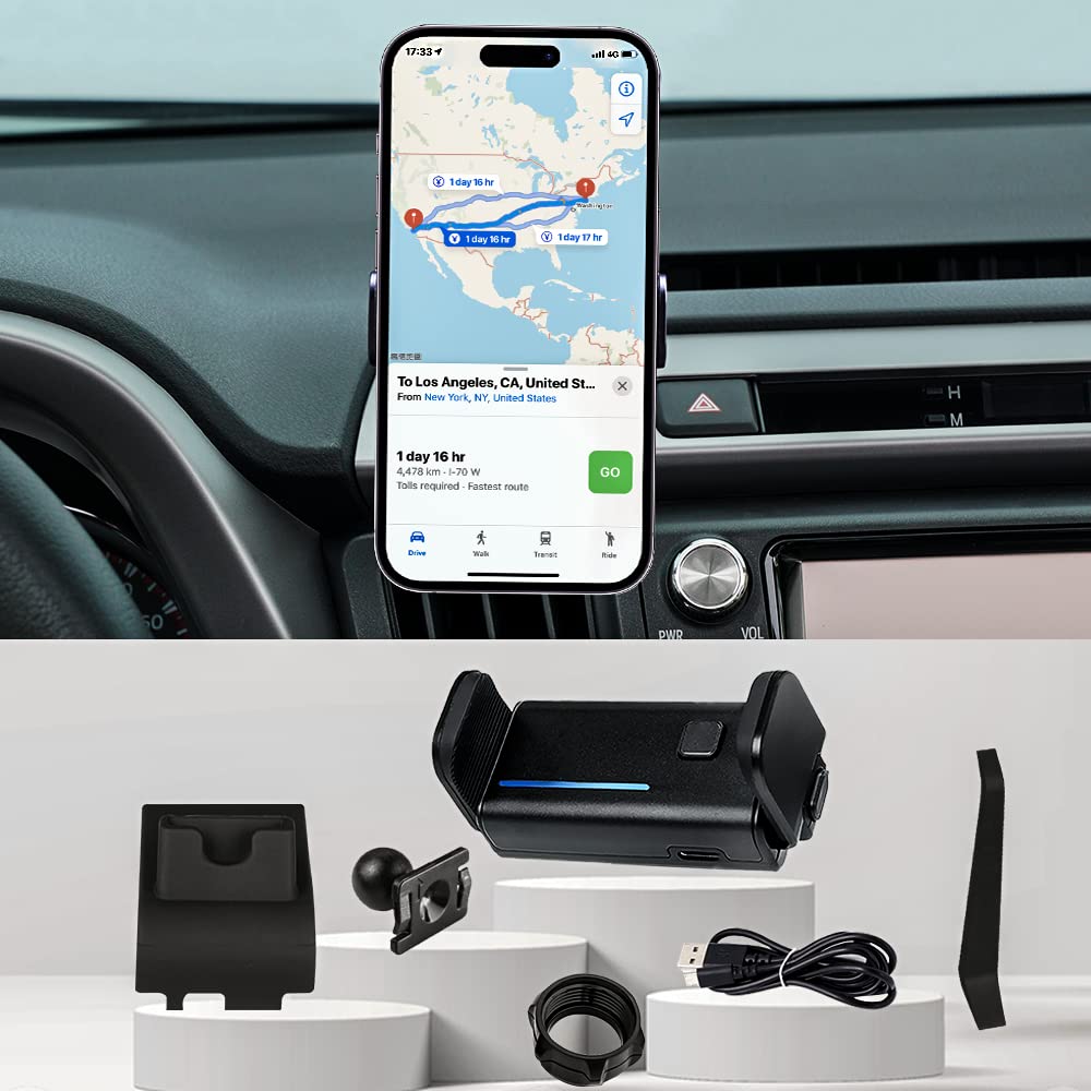 Universal Car Phone Holder Mount for Toyota RAV4 2013-2018 - Dashboard & Air Vent Phone Stand with Auto Lock Sensor - Compatible with Thick Cases & Large Phones (4-7 Inch) - Hands-Free Driving Accessory for GPS Navigation & Music Streaming