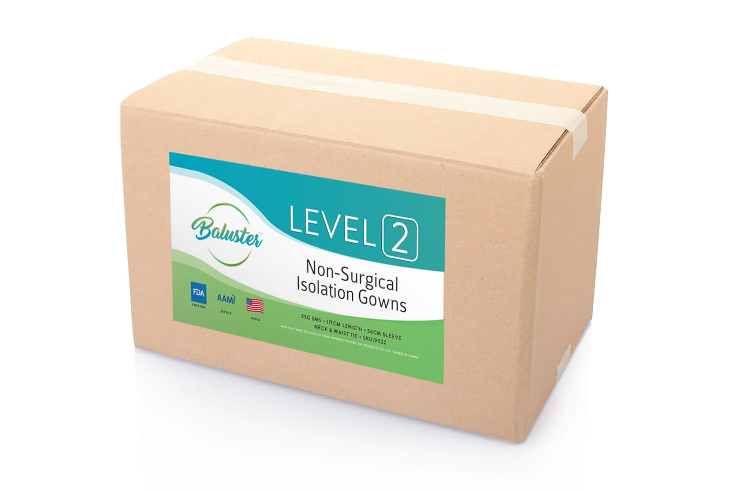 100-Pack Level 2 Disposable Isolation Gowns - SMS 35g, Fully Enclosed Design with Double Tie Neck & Waist, Knitted Cuffs, Blue, Unisex - Ideal for Medical, Dental, Laboratory & Healthcare Professionals