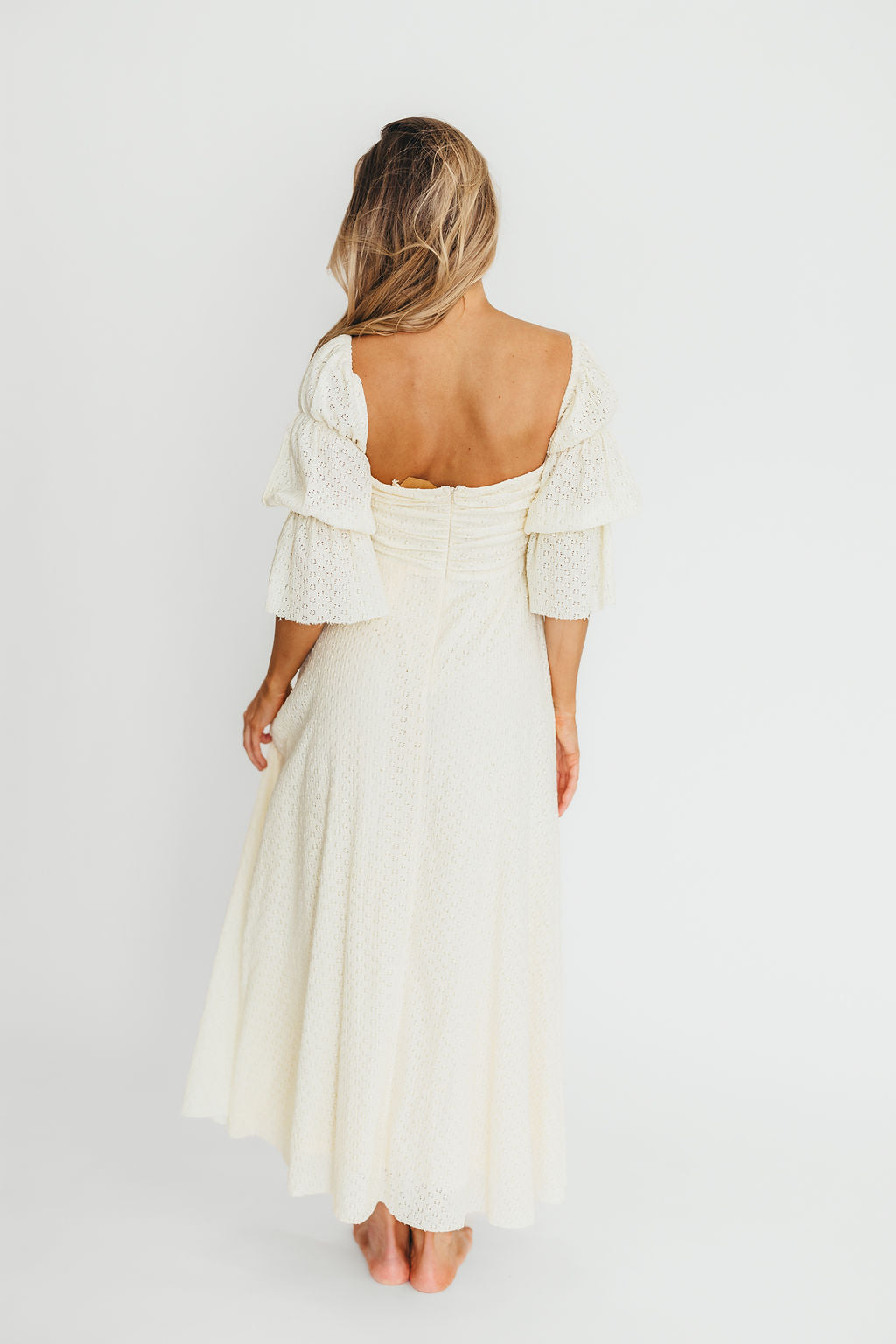 Corrine Tiered Sleeve Maxi Dress with Pockets in Butter Yellow - Bump Friendly Maternity Dress for Women | Perfect for Baby Showers, Beach Vacations & Summer Weddings