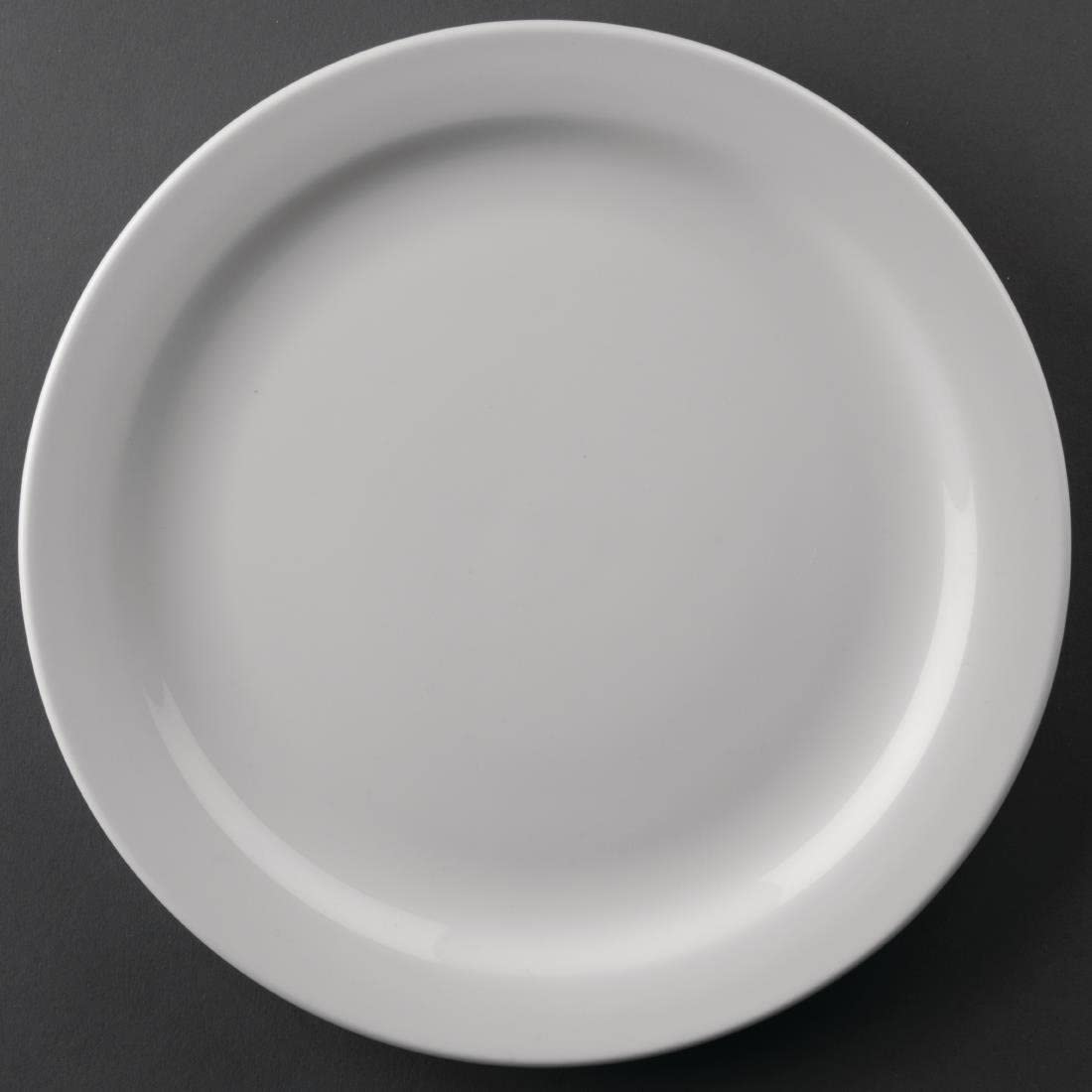 Olympia Athena Hotelware White Porcelain Narrow Rimmed Plates - Super Vitrified Durable Glaze - Oven, Microwave & Dishwasher Safe - Perfect for Restaurants, Catering & Home Dining