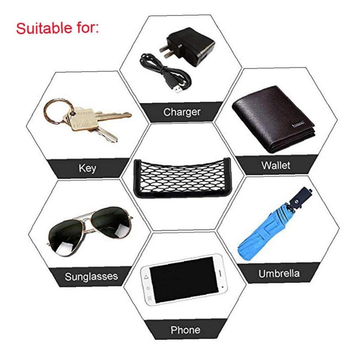 Universal Car Seat Side Storage Bag - Mesh Organizer Pocket for Phone, Keys, Coins & Cards - Perfect for Road Trips & Daily Commutes