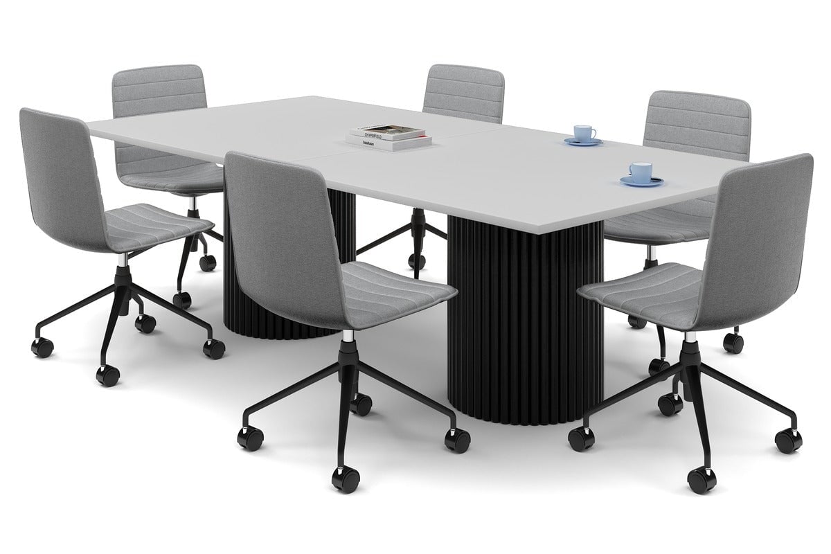Premium Baobab Circular Base Boardroom Rectangle Table - 2400L x 1200W - Durable Conference Table for Office Meetings & Corporate Events