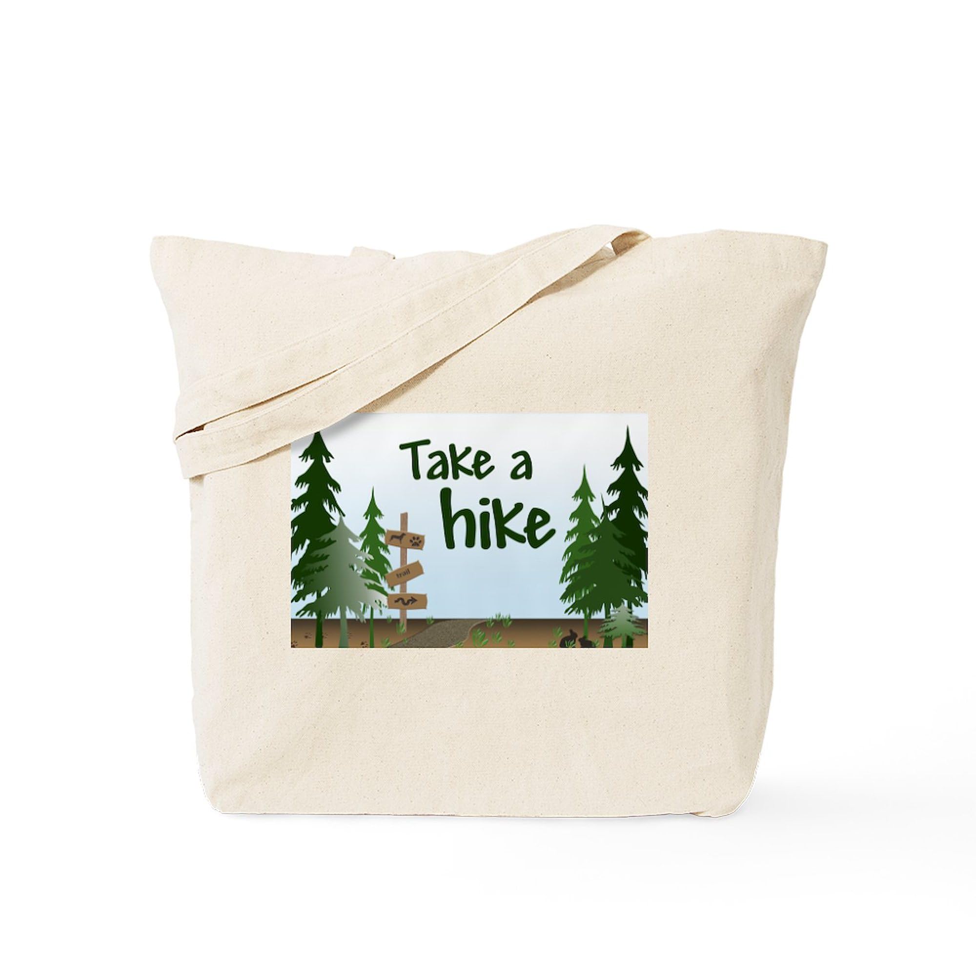 Eco-Friendly Natural Canvas Tote Bag - Reusable Shopping Bag for Hiking, Groceries & Daily Use | CafePress Take A Hike Design