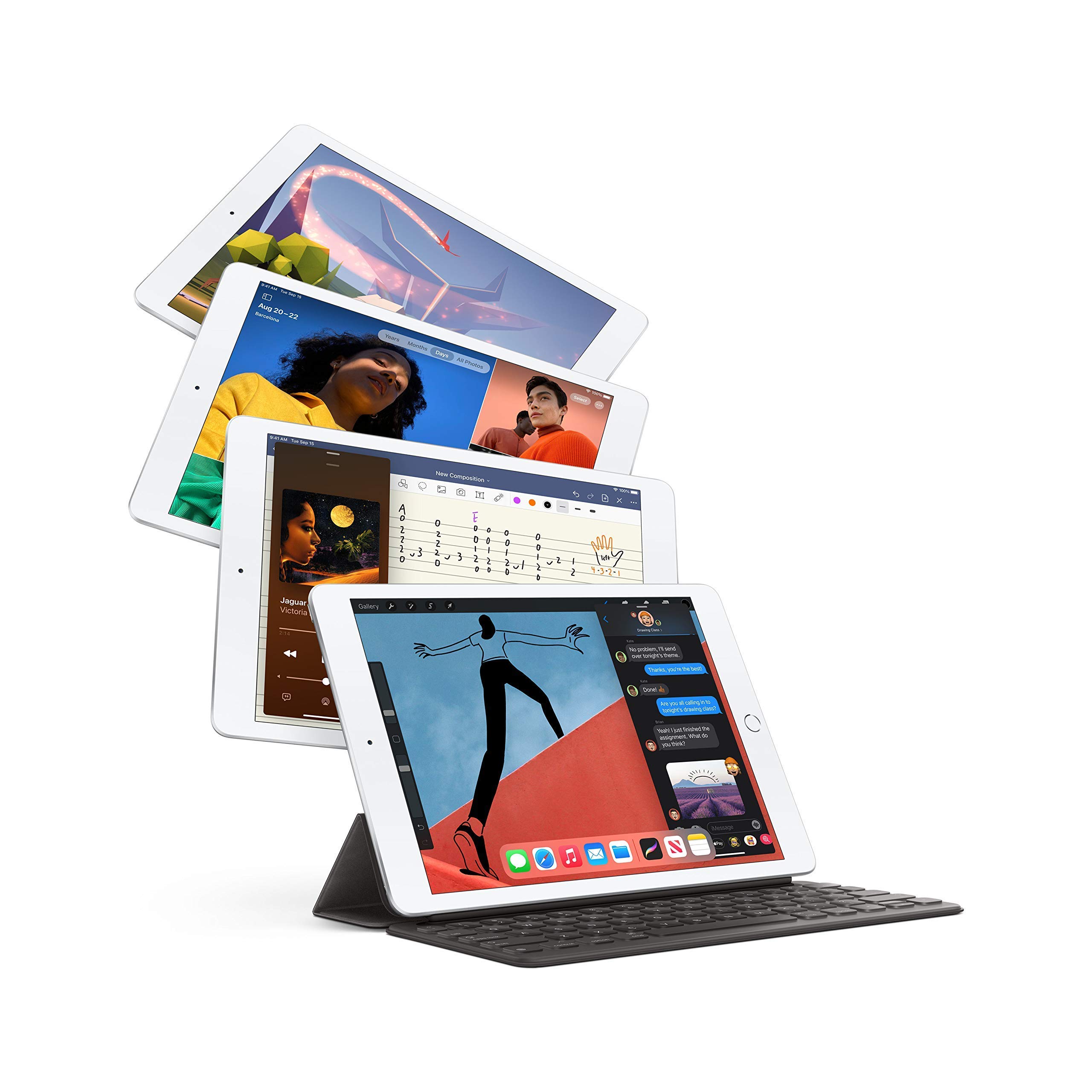 2020 Apple iPad 10.2-inch WiFi + Cellular 32GB Silver (Renewed Premium) - Perfect for Work, School & Entertainment on the Go