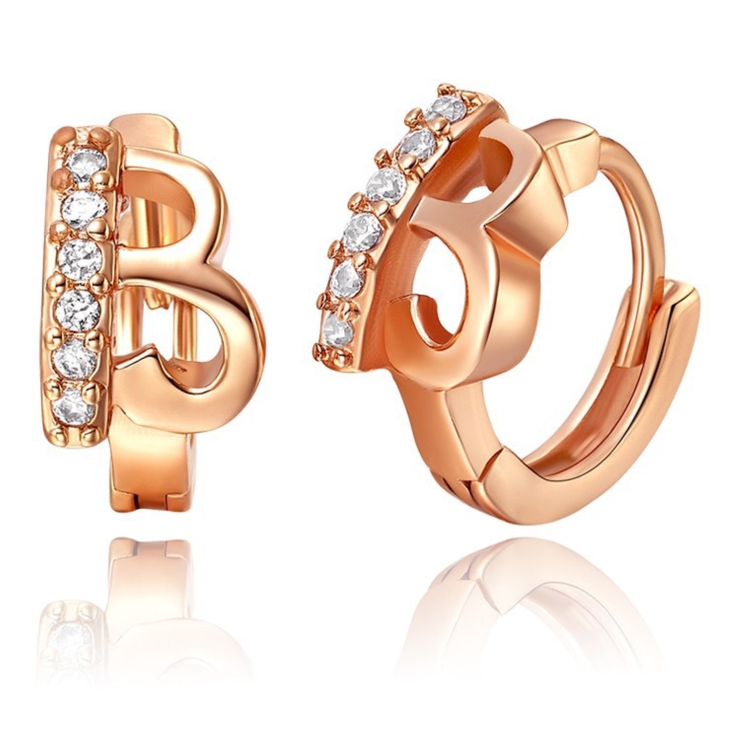 Rose Gold Women's Earrings with White Cubic Zirconia - Elegant Fashion Jewelry for Women - Perfect for Parties, Weddings & Everyday Wear