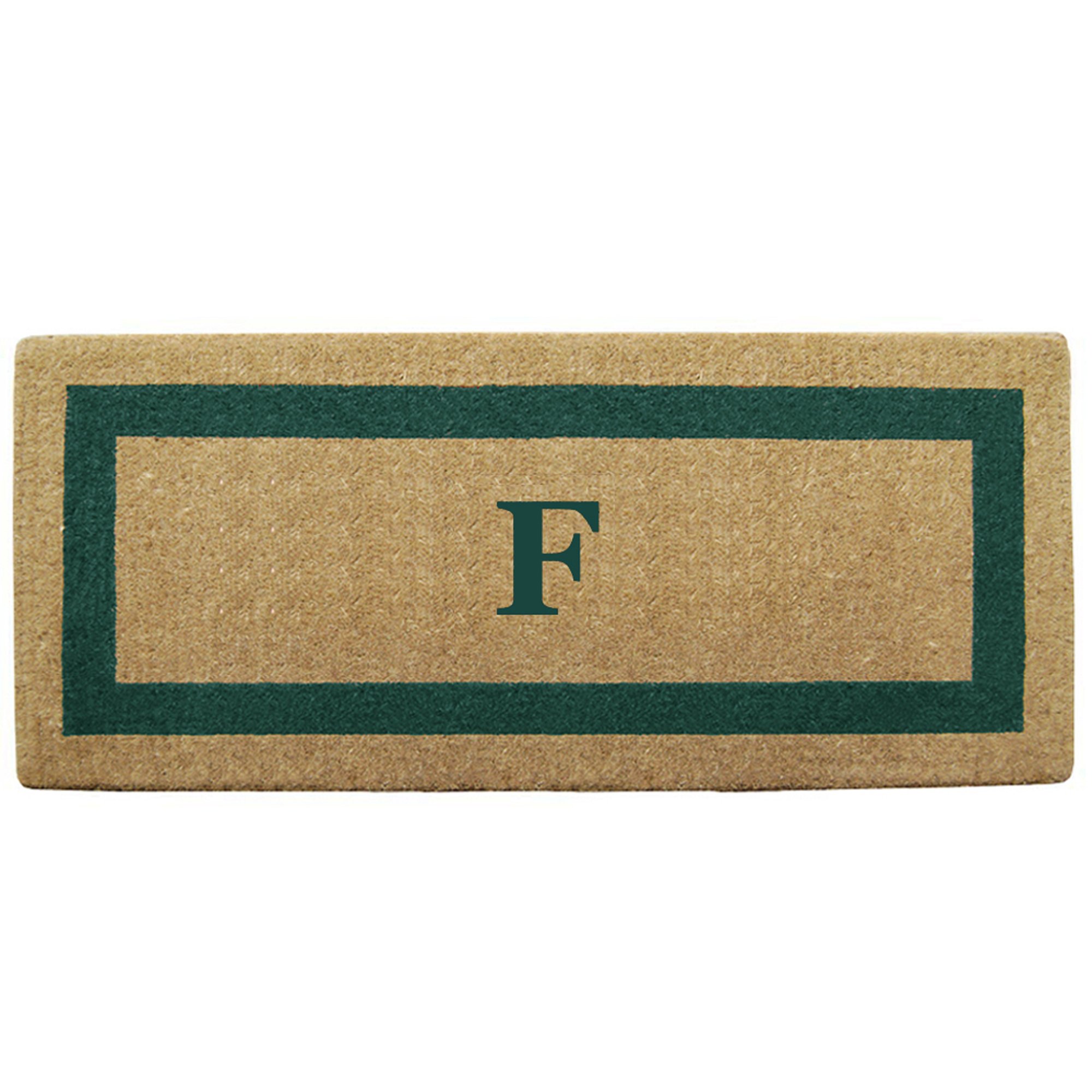Premium Heavy Duty Coir Doormat - Personalized Monogram F, Handcrafted Natural Coconut Fiber Welcome Mat, Durable Outdoor Rug for Front Door, Eco-Friendly & Non-Slip (24