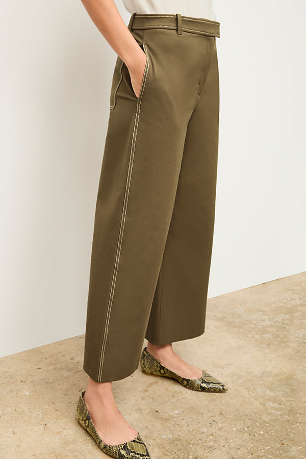 Abby Jean Contrast Stitch Eco-Friendly Better Than Denim Jeans in Oregano - Perfect for Casual Outfits and Sustainable Fashion